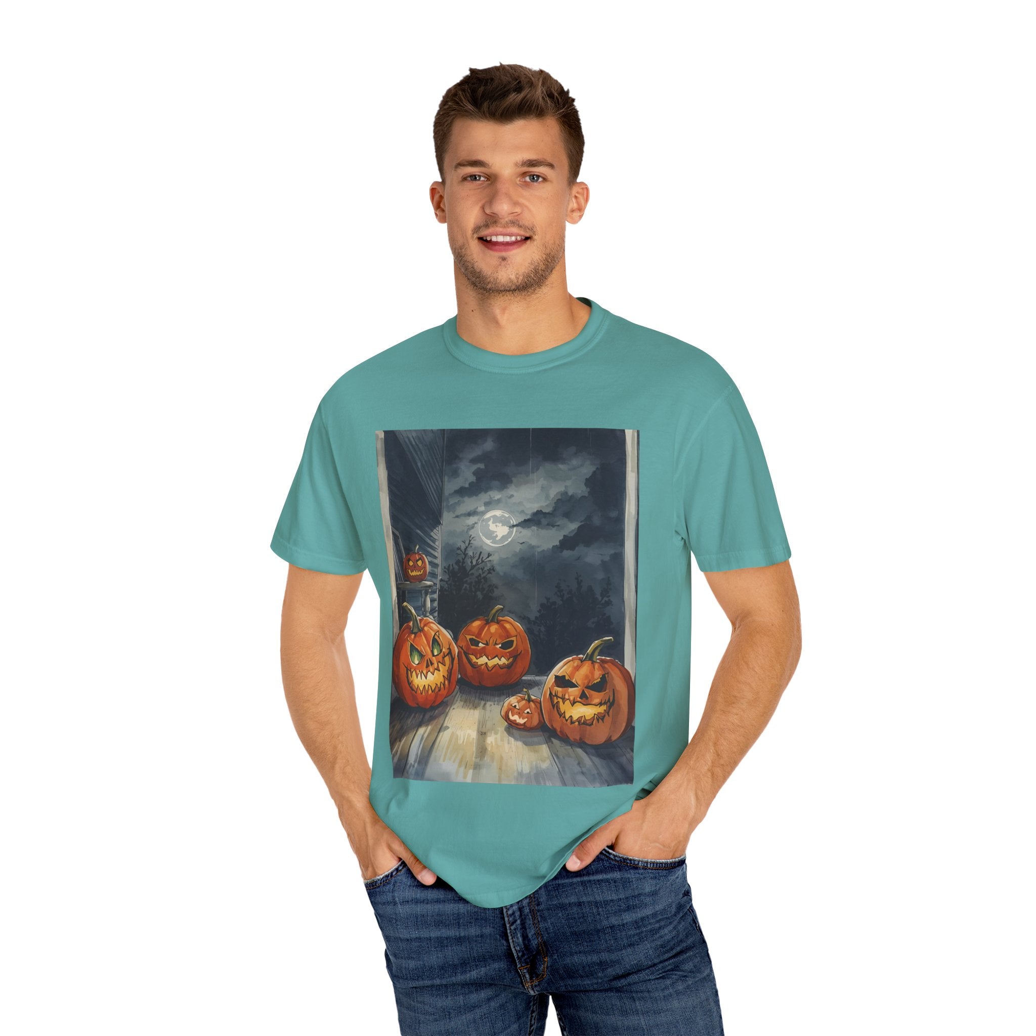Halloween Pumpkin Spooky Unisex Garment-Dyed T-shirt