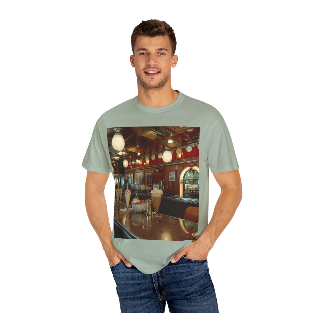 Cozy Vintage Café Vibe Unisex T-shirt, Casual Tee, Retro Style, Gift for Coffee Lovers, Summer Fashion, Everyday Wear
