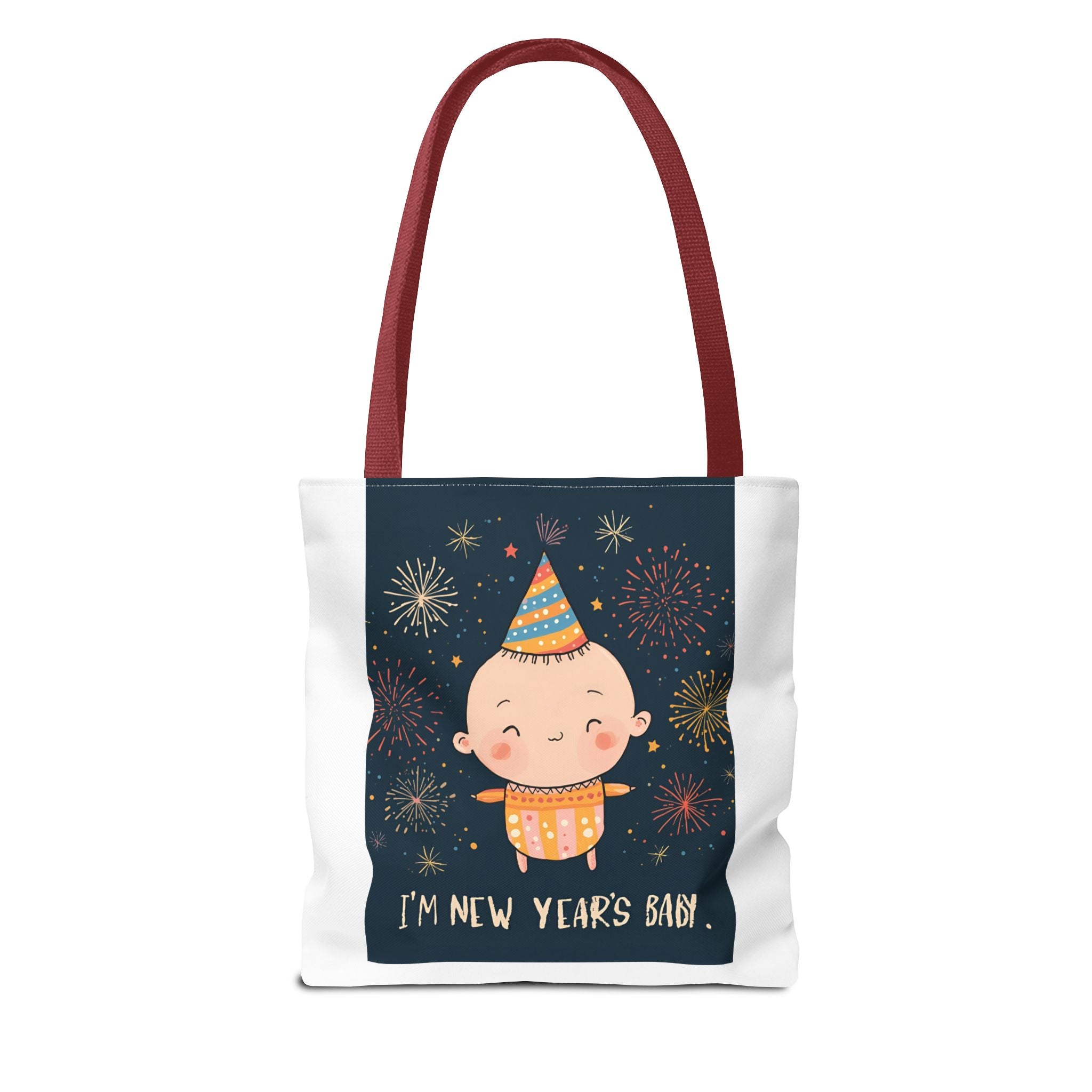 New Year's Baby Tote Bag, Cute Baby Bag, Holiday Gift, Party Essential, Fun Life Accessory, Festive Shopping Bag, New Year's Celebration
