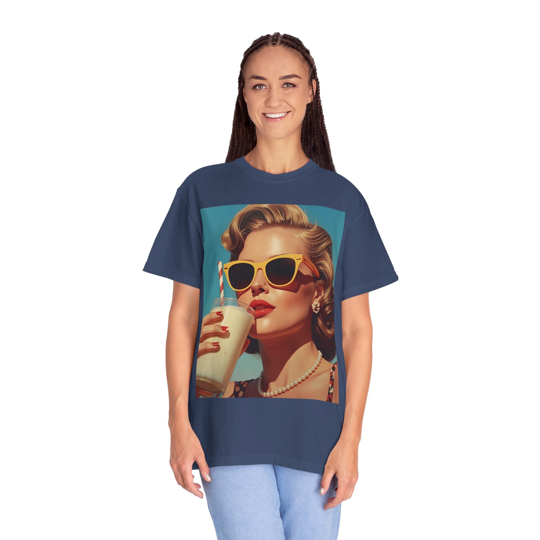 Retro Pop Art Summer Vibe T-shirt | Unisex Garment-Dyed Tee, Vintage Style Shirt, Trendy Summer Wear, Perfect Gift for Her, Casual Everyday Top