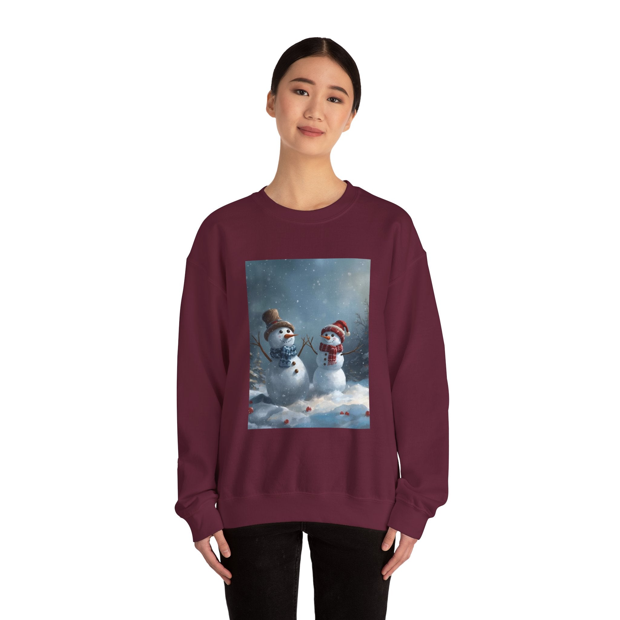 Christmas Snowman Winter Wonderland Sweatshirt - Cozy Crewneck with Snowman Design, Holiday Gift, Christmas Apparel, Winter Fashion, Seasonal Comfort