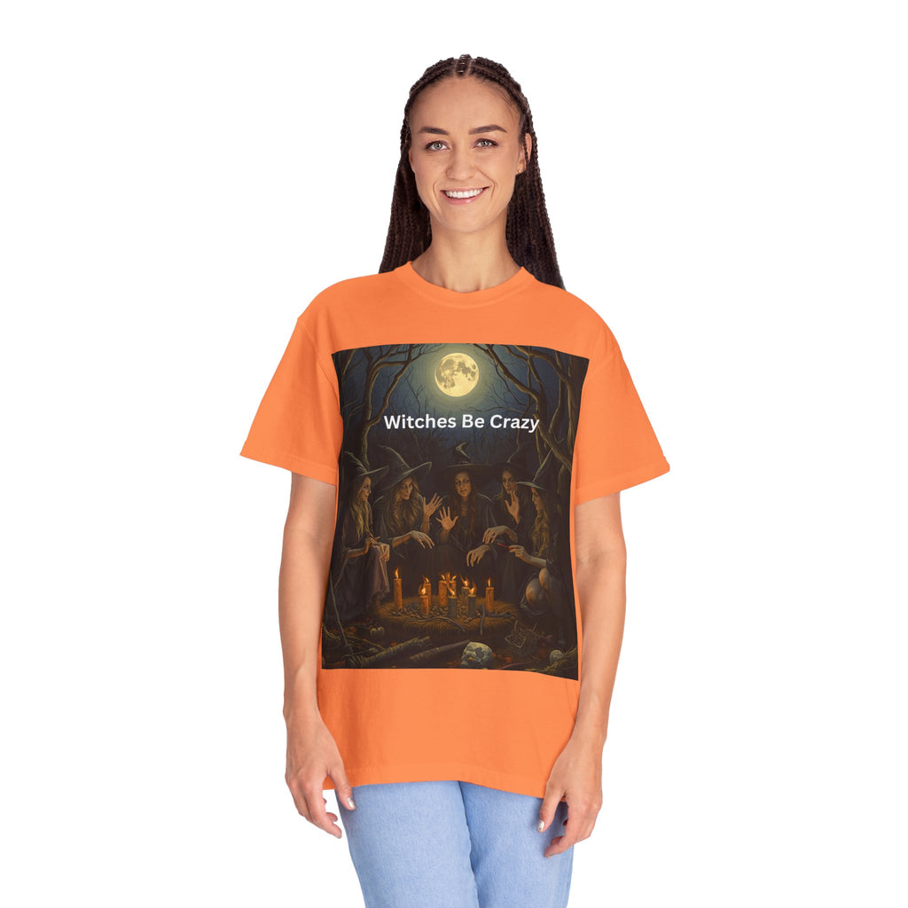 Spooky Halloween Witches Be Crazy T-Shirt, Unisex Witch T-shirt, Spooky Halloween Tee, Casual Graphic Shirt, Perfect for Witches, Gift for Witch Friends