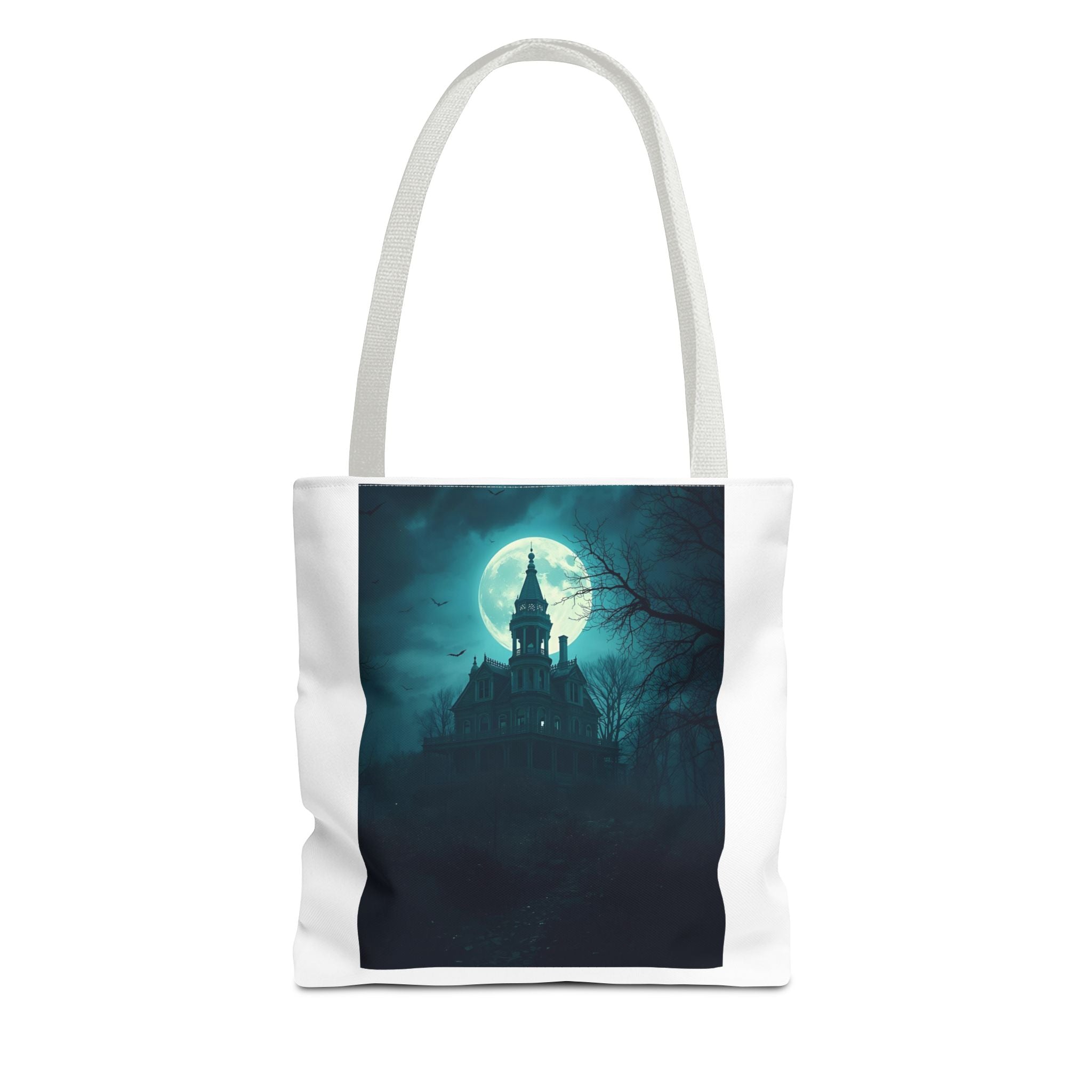Haunting Moonlight Tote Bag, Gothic Halloween Bag, Spooky Night Carryall, Festival Tote, Eerie Gift for Horror Lovers