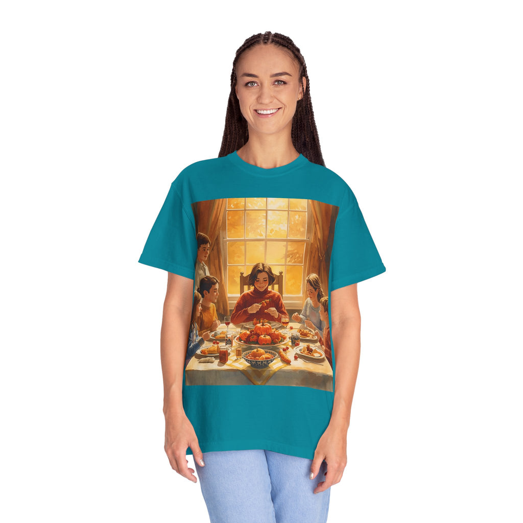 Thankful Family Dinner Unisex T-shirt, Family Gathering Shirt, Festive Apparel, Casual Wear, Fall Celebration Tee