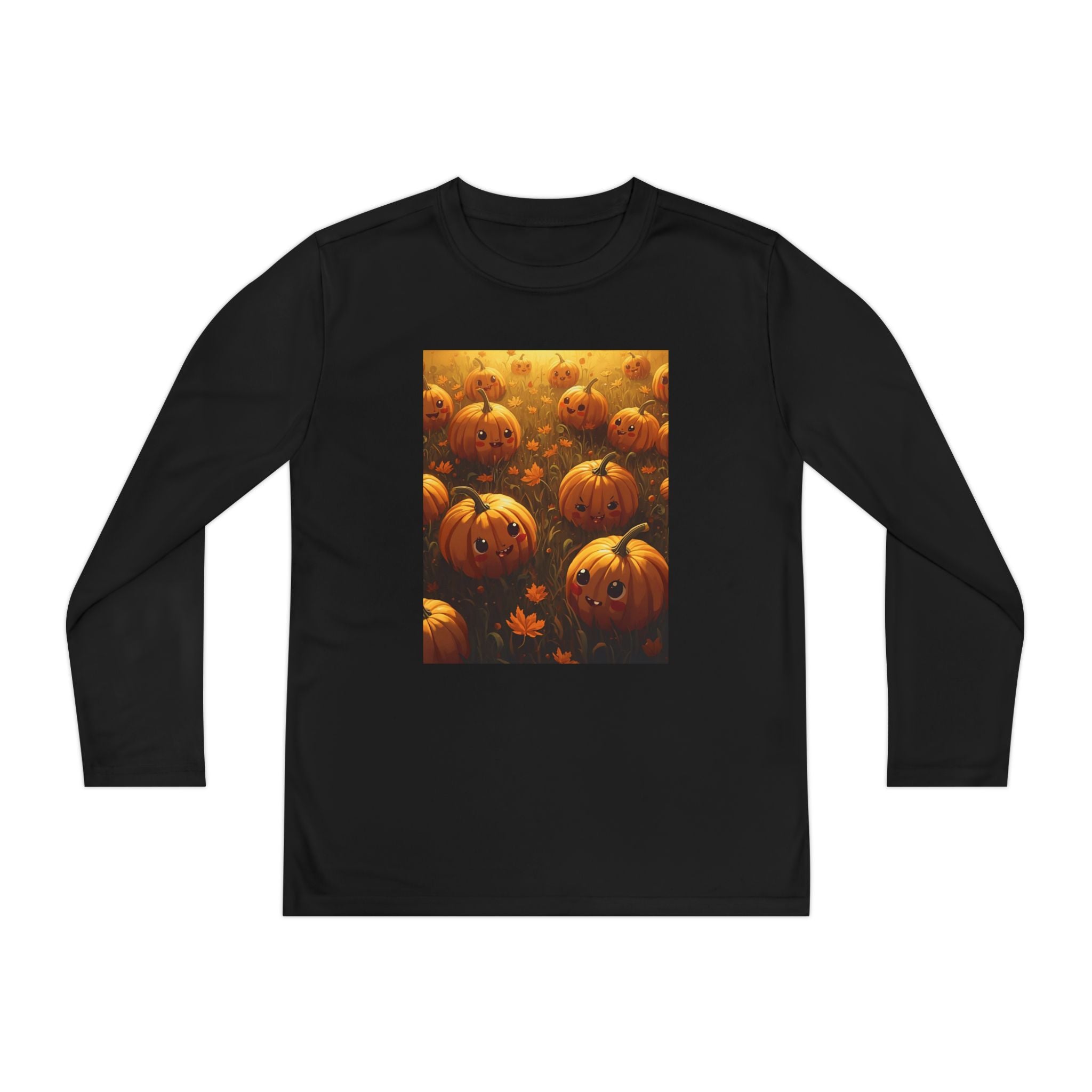 Happy Halloween Pumpkin Youth Long Sleeve Competitor Tee