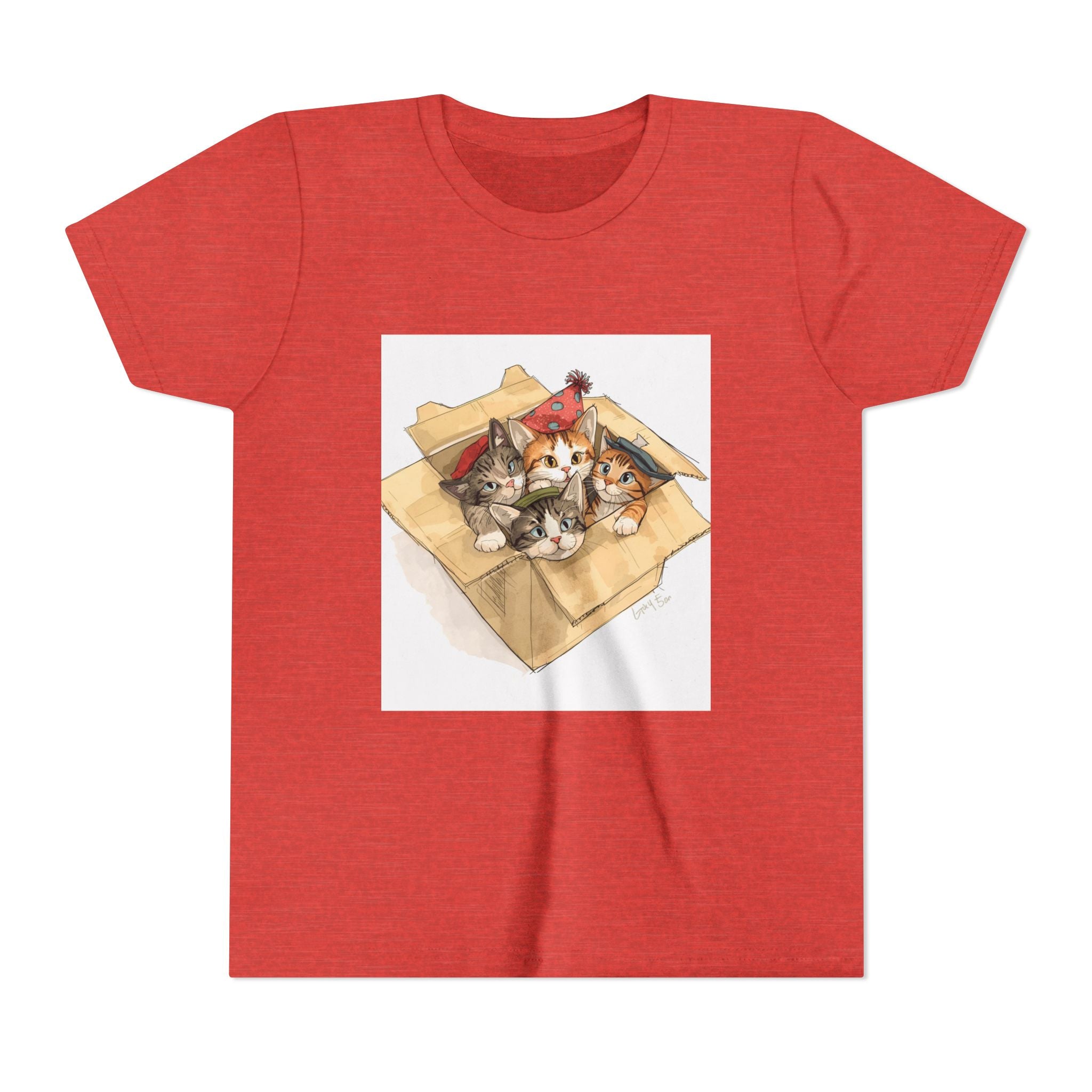 Cute Kittens In Box Youth Short Sleeve Tee