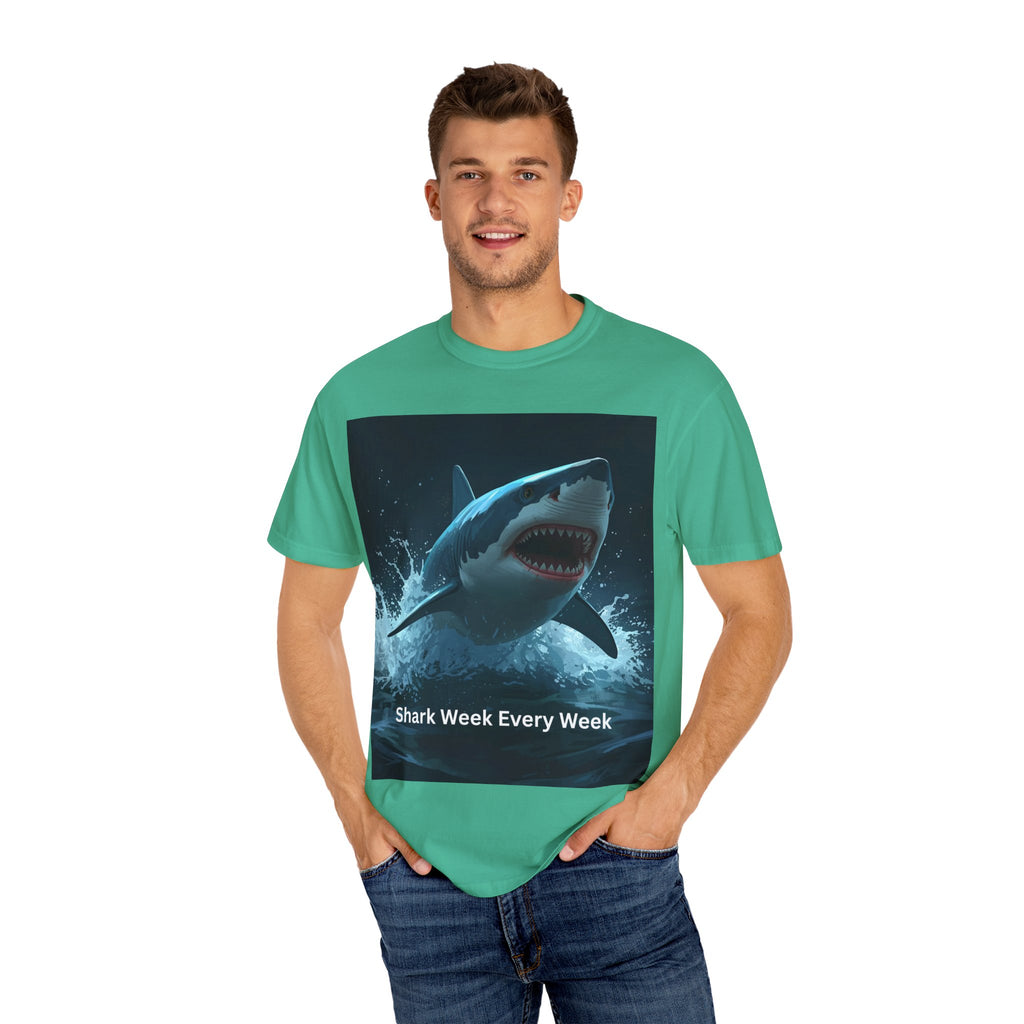 Shark Week T-Shirt, Unisex Casual Tee, Ocean Lover Gift, Summer Apparel, Marine Life Shirt, Beachwear