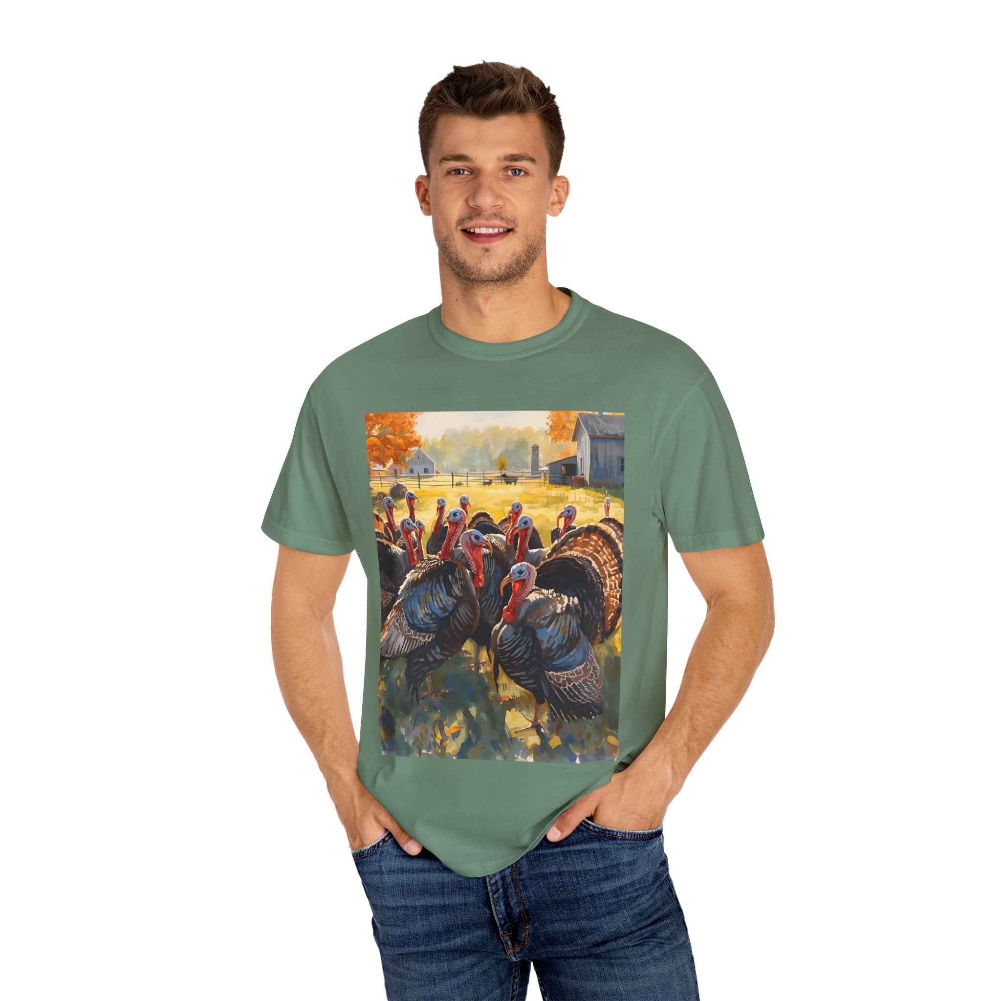 Thanksgiving Turkey T-Shirt, Unisex Holiday Shirt, Fall Apparel, Cozy Gift, Autumn Fashion