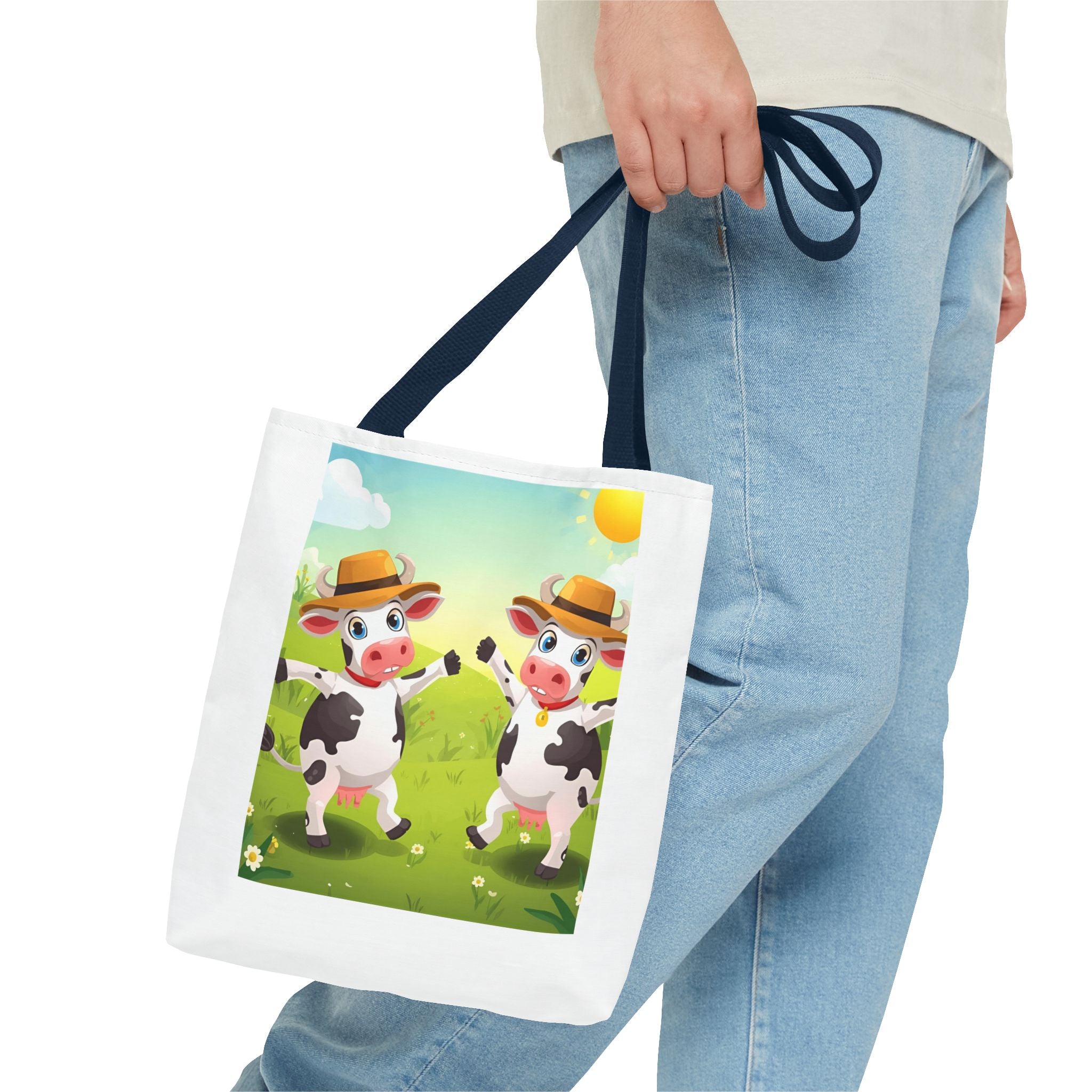 Cute Cow Tote Bag, Farm Animal Lover Gift, Eco-Friendly Shopping Bag, Fun Grocery Tote, Kids' Cartoon Bag