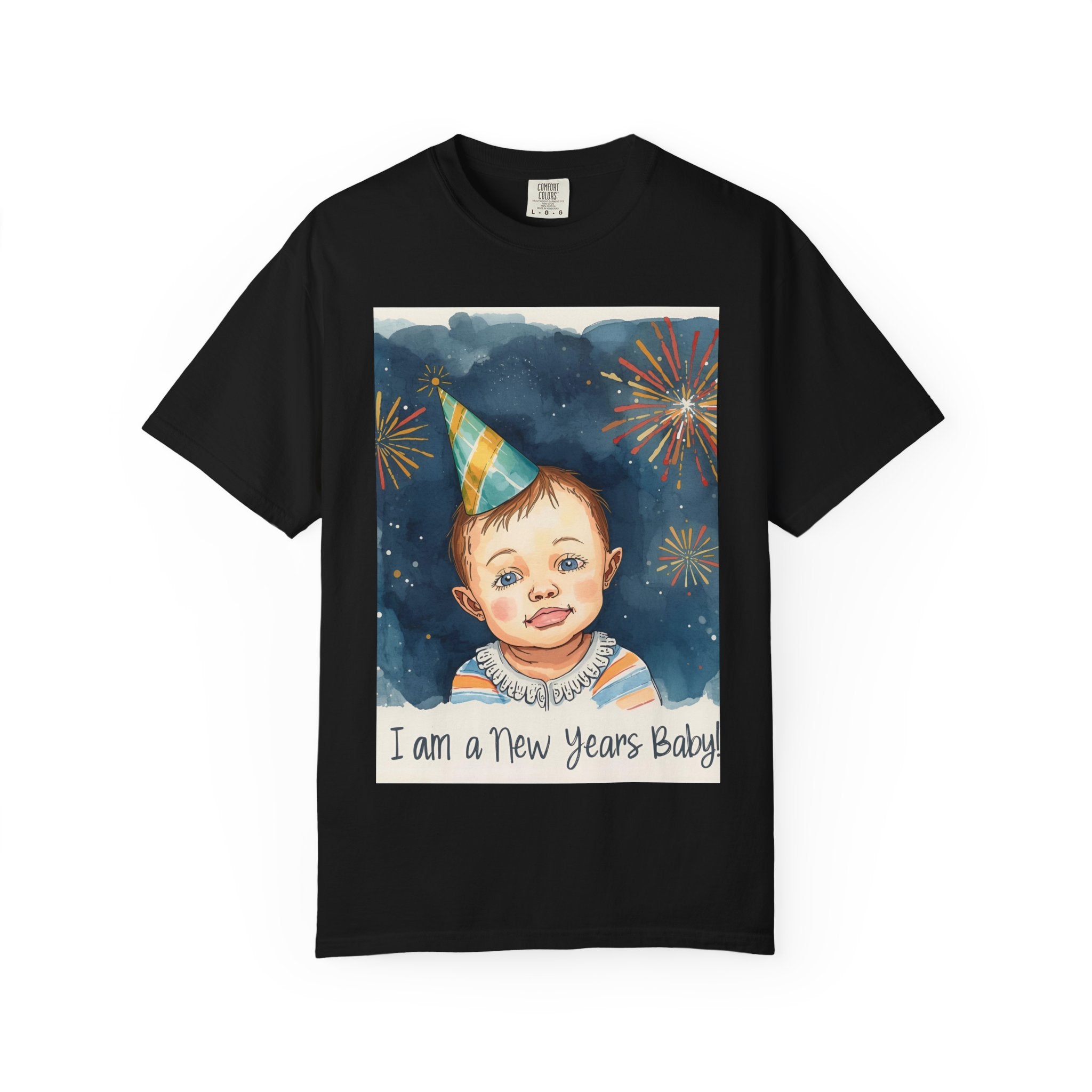 New Year's Baby T-Shirt, Unisex Garment-Dyed Tee, Cute Holiday Shirt, Baby Celebration Apparel, Party Outfit, New Year Gift