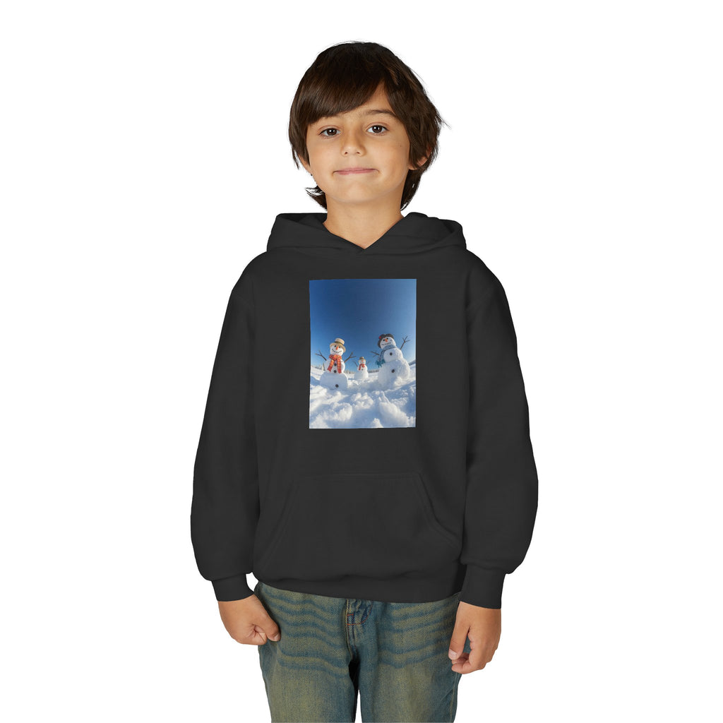 Festive Christmas Snowman Winter Magic Youth Hoodie with Snowman Design, Cozy Kids Sweatshirt, Holiday Gift, Winter Apparel, Cute Kids Clothing, Snow Lovers Hoodie