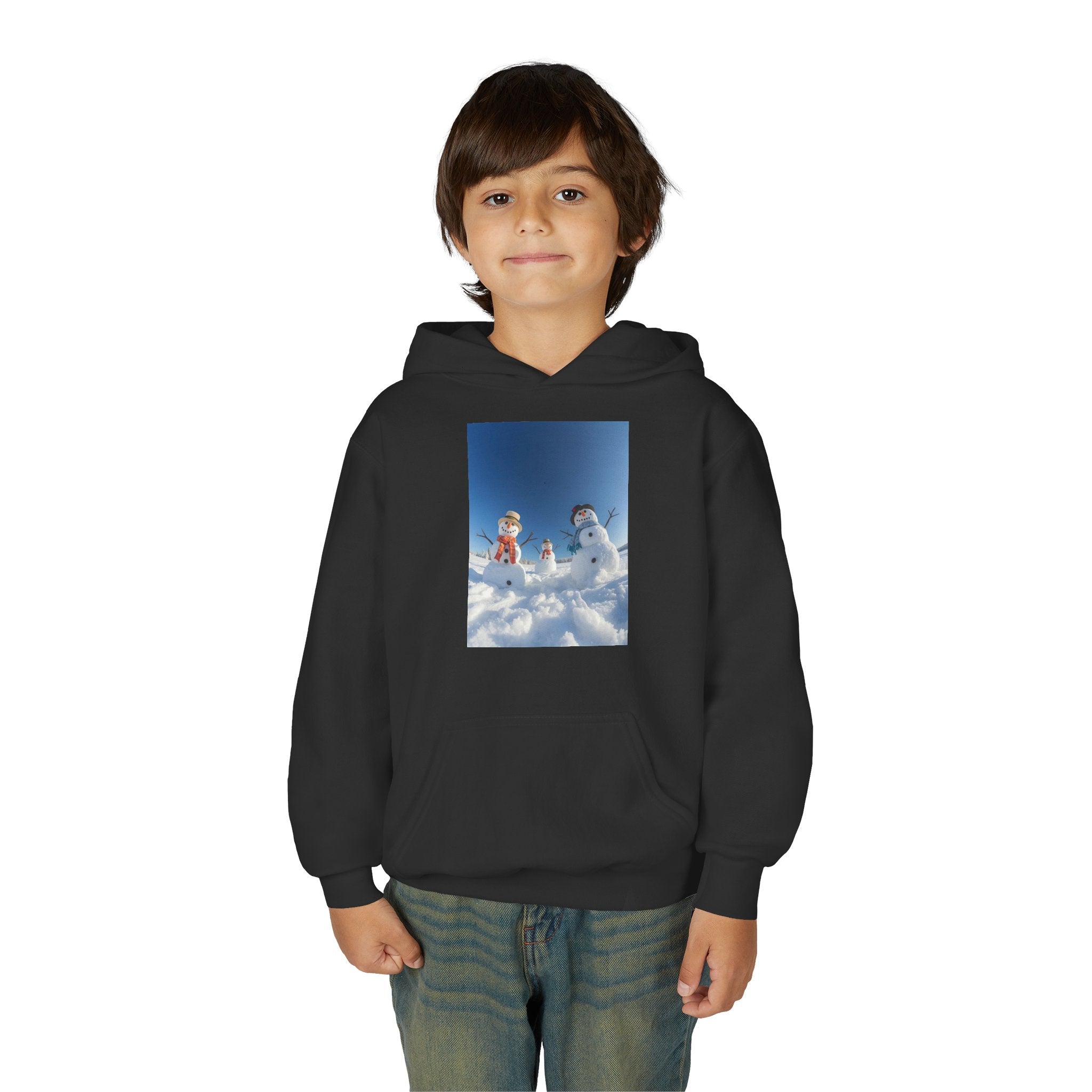 Festive Christmas Snowman Winter Magic Youth Hoodie with Snowman Design, Cozy Kids Sweatshirt, Holiday Gift, Winter Apparel, Cute Kids Clothing, Snow Lovers Hoodie