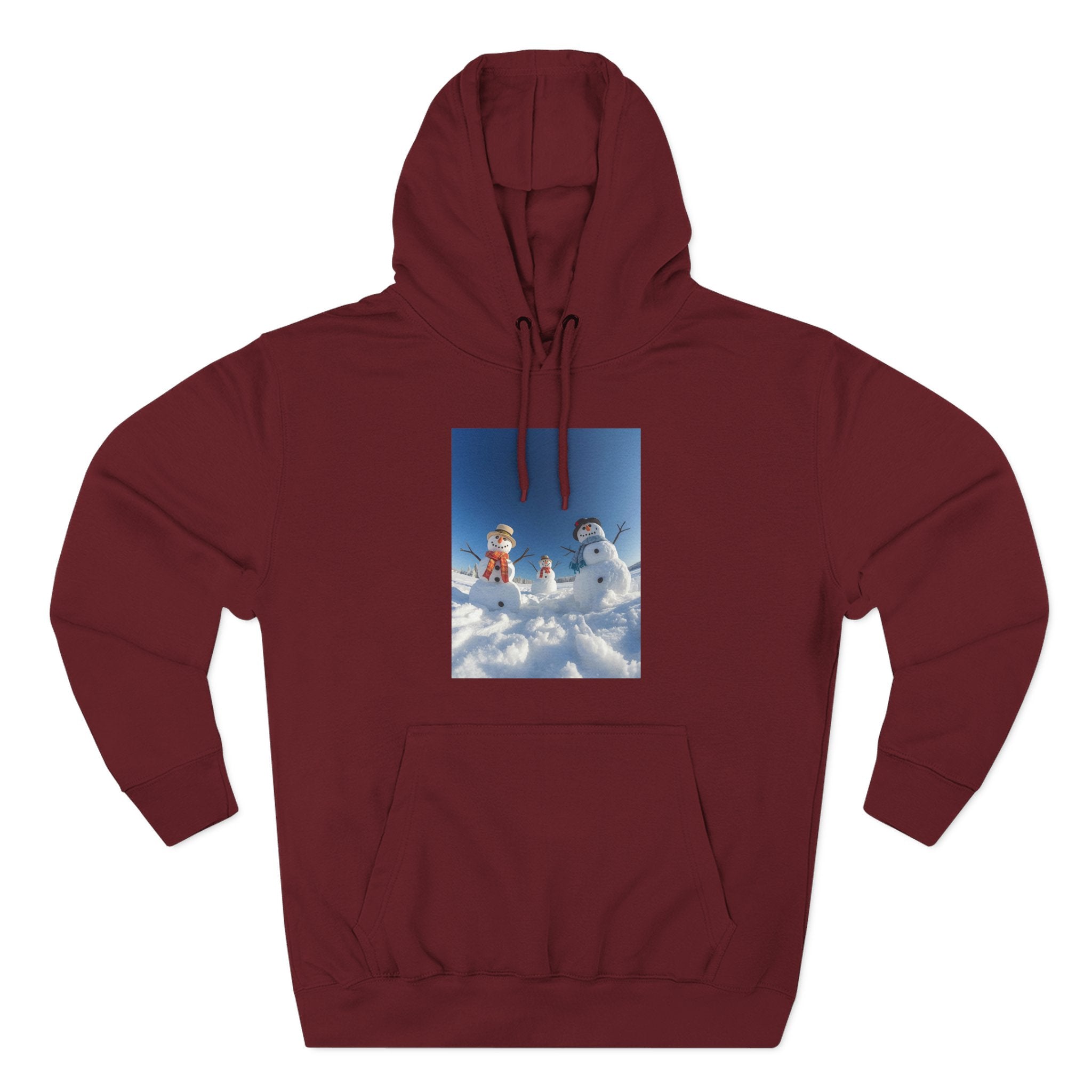 Cozy Fleece Hoodie with Fun Snowmen Design, Winter Wear, Gift for Christmas, Birthday Present, Casual Outfit, Hoodie for Snow Lovers