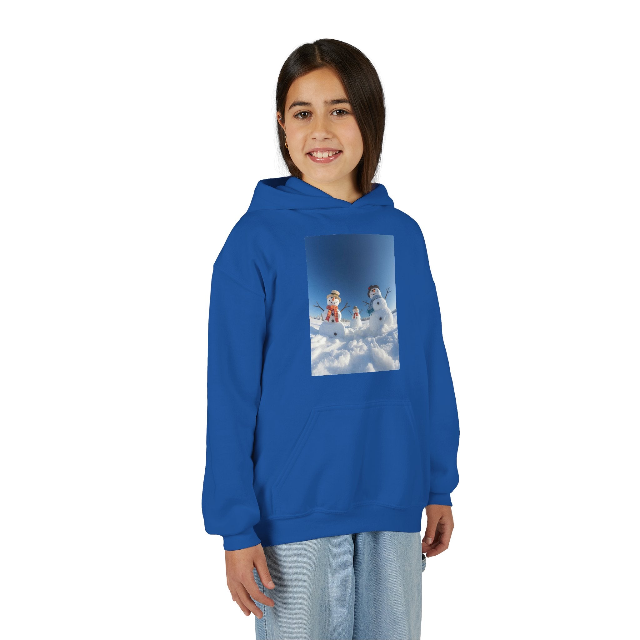 Festive Christmas Snowman Winter Magic Youth Hoodie with Snowman Design, Cozy Kids Sweatshirt, Holiday Gift, Winter Apparel, Cute Kids Clothing, Snow Lovers Hoodie