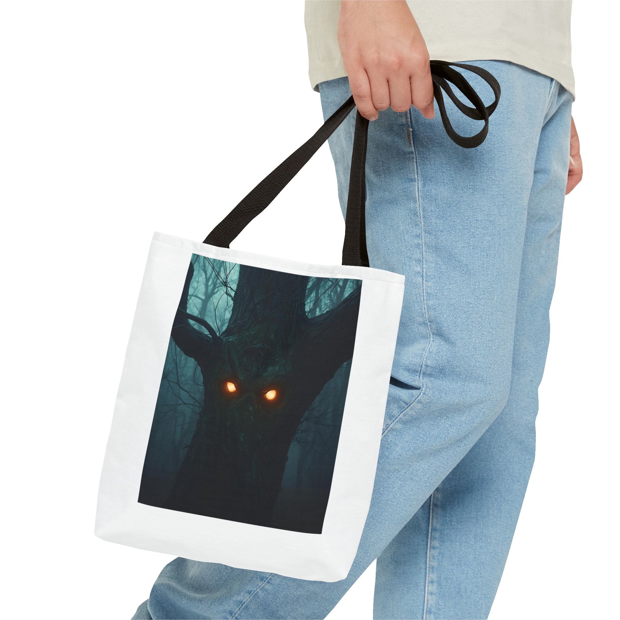 Mysterious Forest Spirit Tote Bag, Magical Tote, Halloween Bag, Eco-Friendly Shopping Bag, Gift for Nature Lovers, Unique Design
