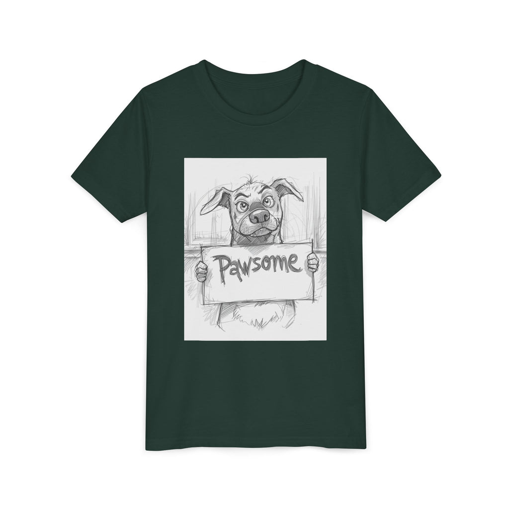Pawsome Youth Tee - Adorable Dog Design, Gift for Animal Lovers, Birthday, Back to School, Fun Pet Shirt, Kids' Fashion