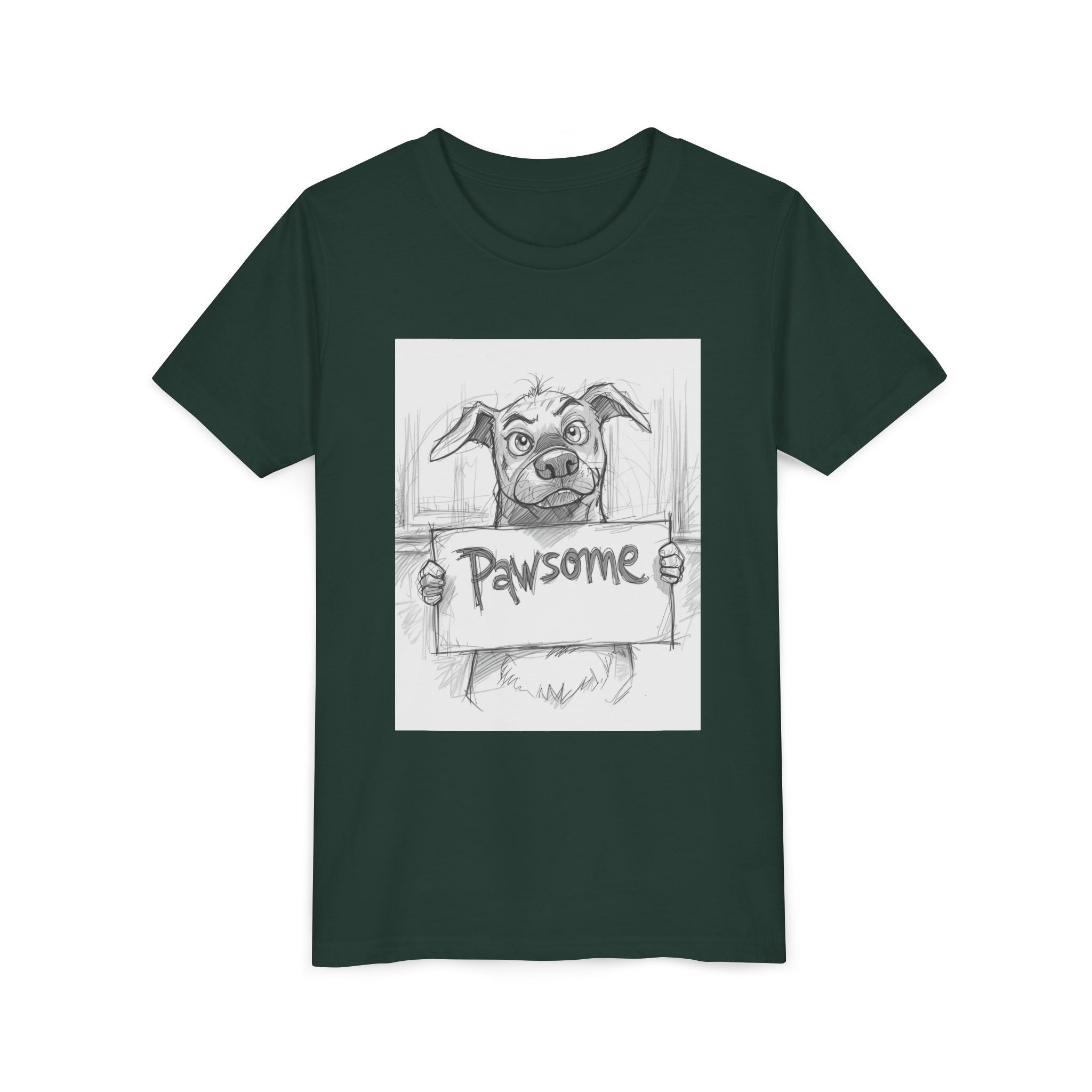 Pawsome Youth Tee - Adorable Dog Design, Gift for Animal Lovers, Birthday, Back to School, Fun Pet Shirt, Kids' Fashion