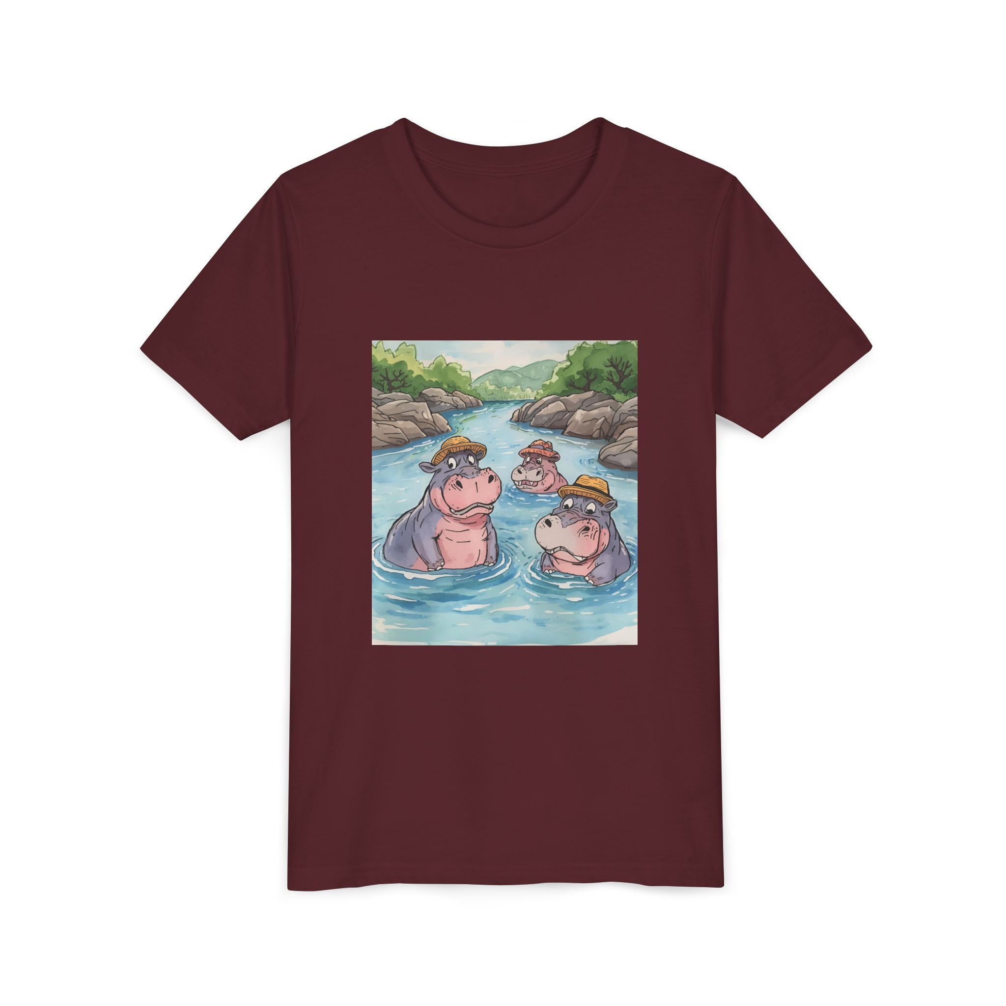 Hippo Cute Youth Short Sleeve Tee