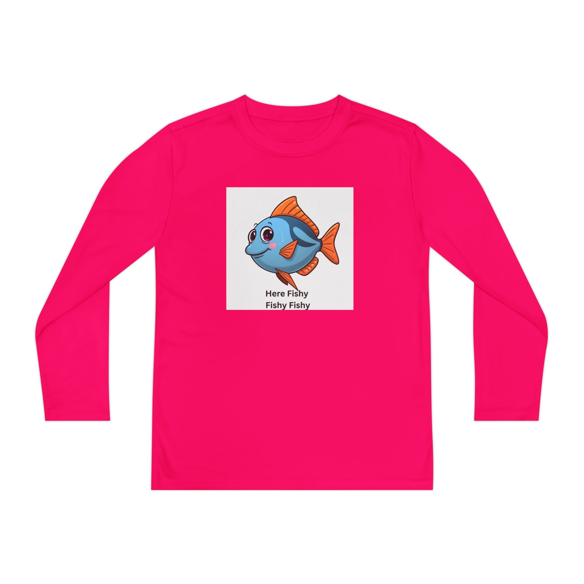 Here Fishy Fishy Fishy Youth Long Sleeve Competitor Tee