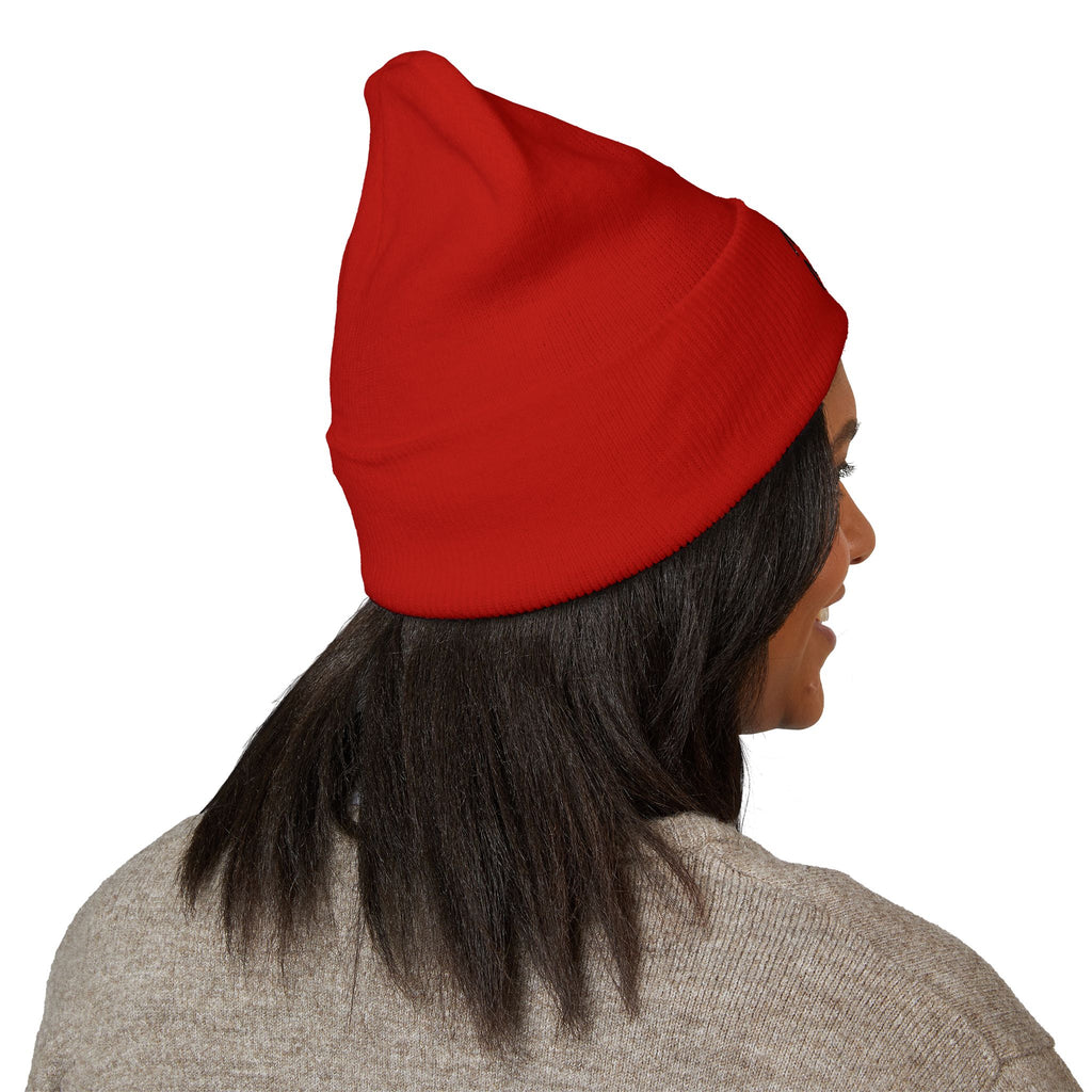 Mama Mode Embroidered Cuffed Beanie — Cozy Mom Knit Hat