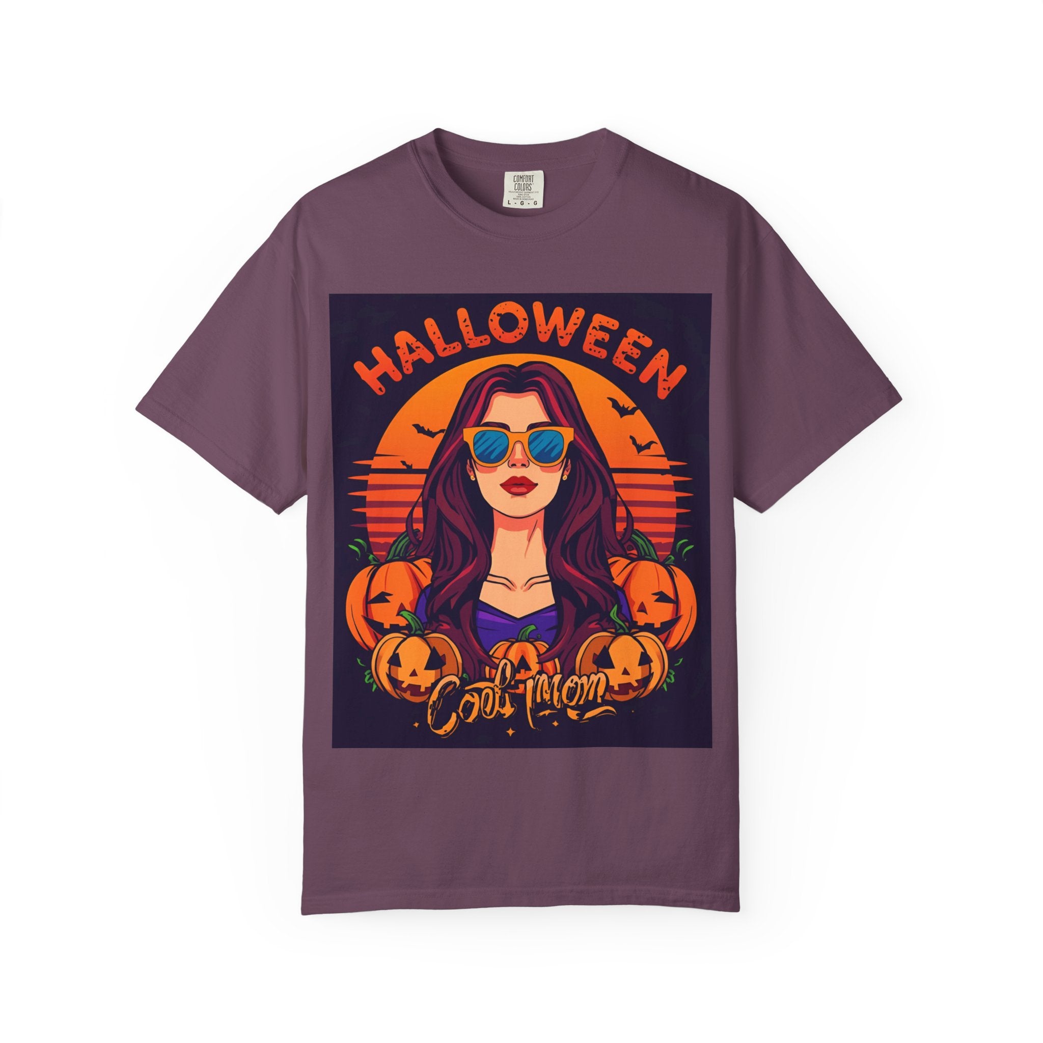 Halloween Cool Mom T-Shirt, Unisex Garment-Dyed Tee, Spooky Season Apparel, Fall Fashion, Halloween Costume Shirt