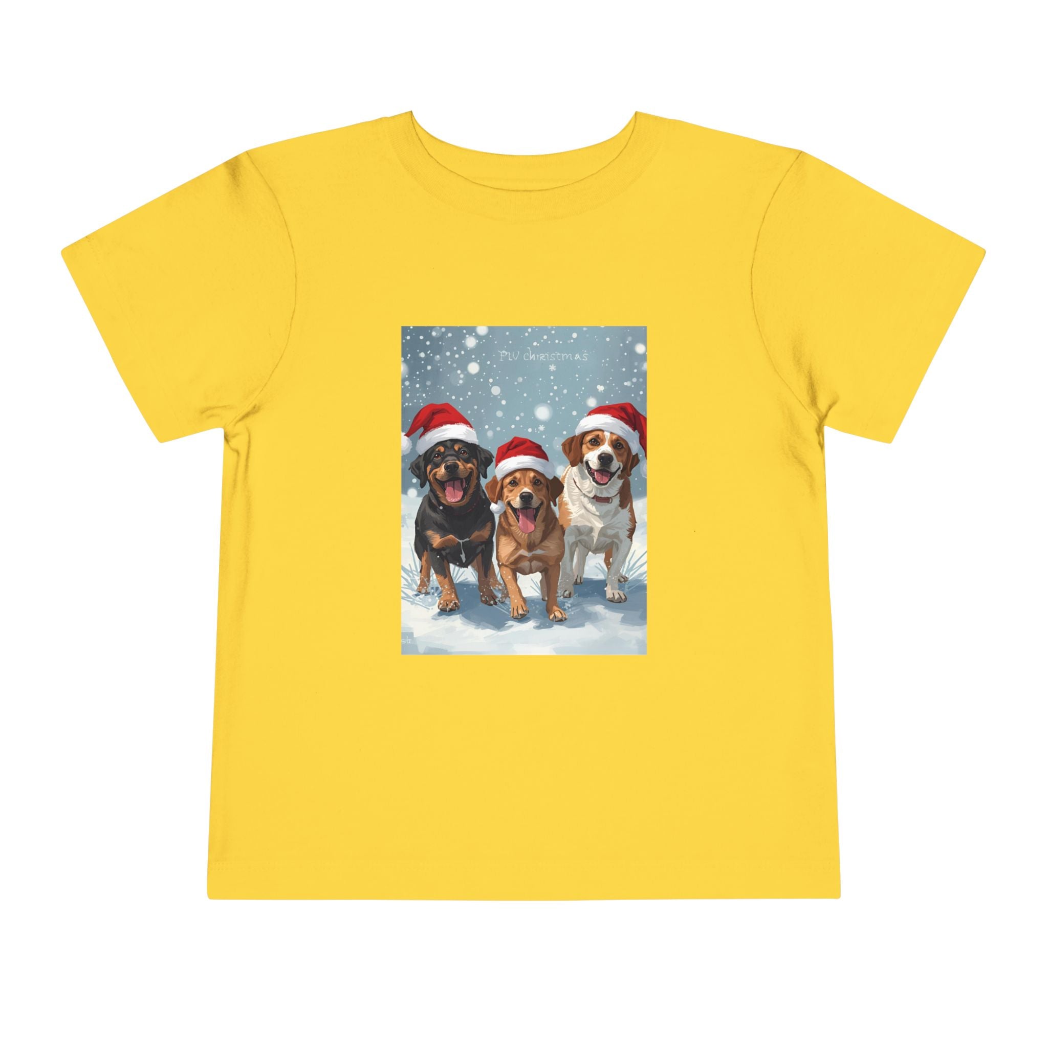 Cute Christmas Dogs Toddler Short Sleeve Tee