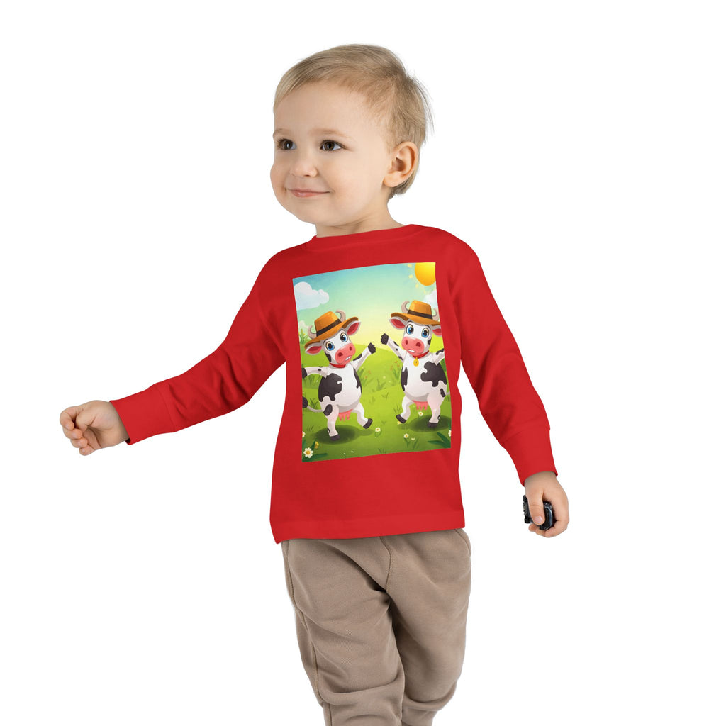 Cute Cows Farm Fun Toddler Long Sleeve Tee