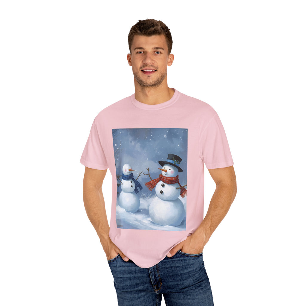 Christmas Snowman Family T-Shirt, Unisex Graphic Tee, Holiday Gift, Winter Apparel, Cozy Casual Wear, Christmas T-Shirt