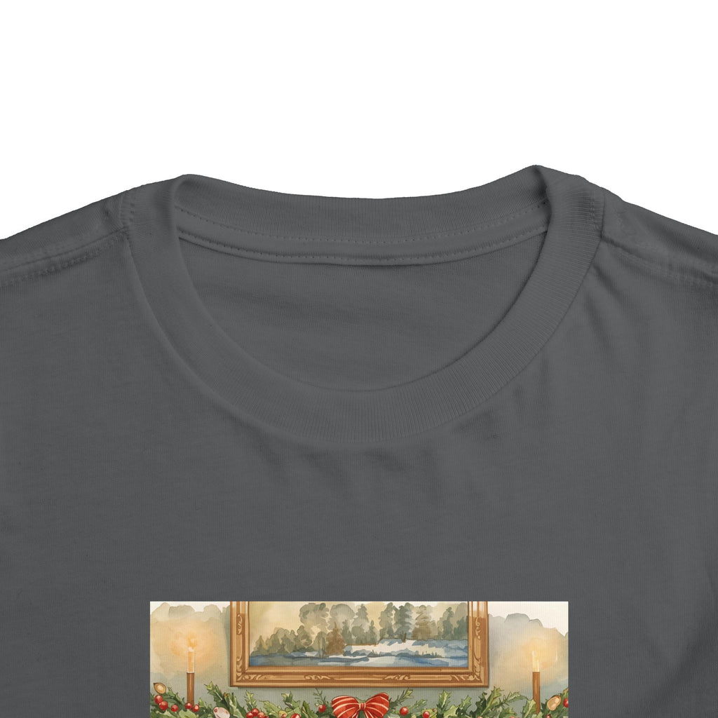 Christmas Stocking Fireplace Toddler Short Sleeve Tee