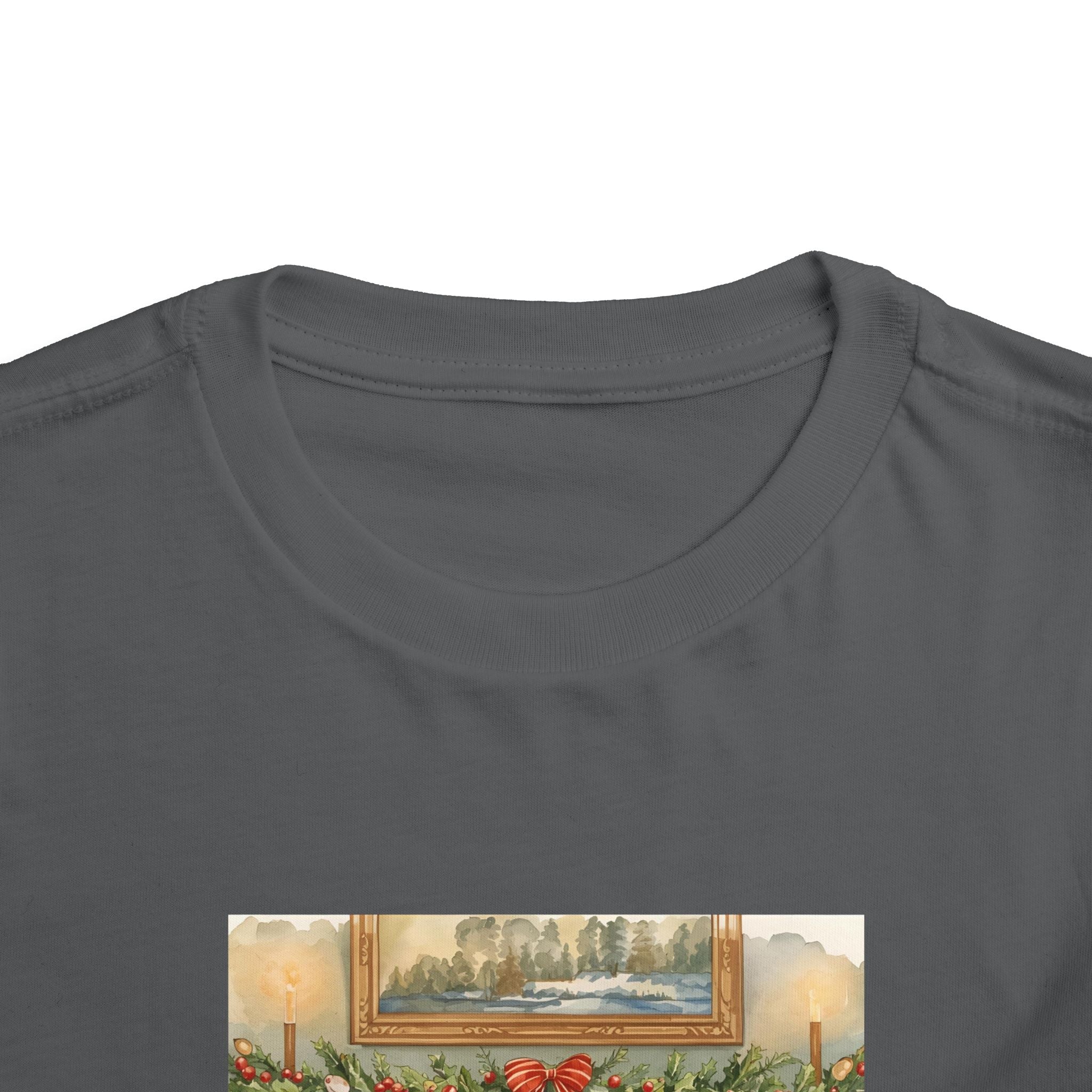 Christmas Stocking Fireplace Toddler Short Sleeve Tee