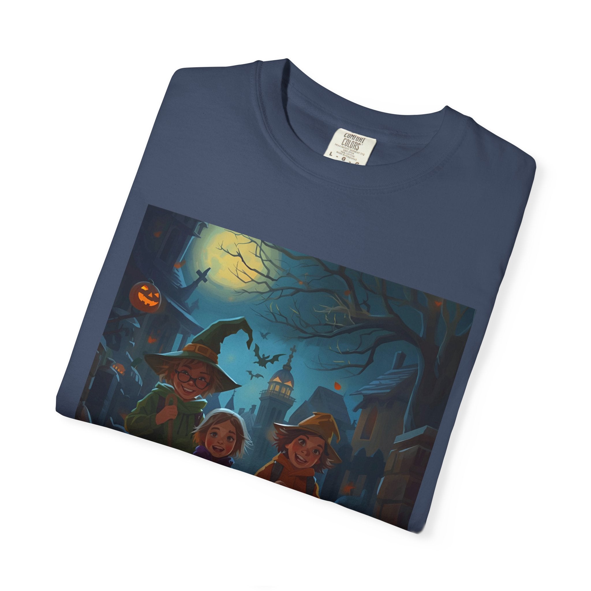 Halloween Kids T-Shirt, Spooky Season Shirt, Unisex Garment-Dyed Tee, Witch Costume Top, October Fest Apparel, Trick or Treat Shirt