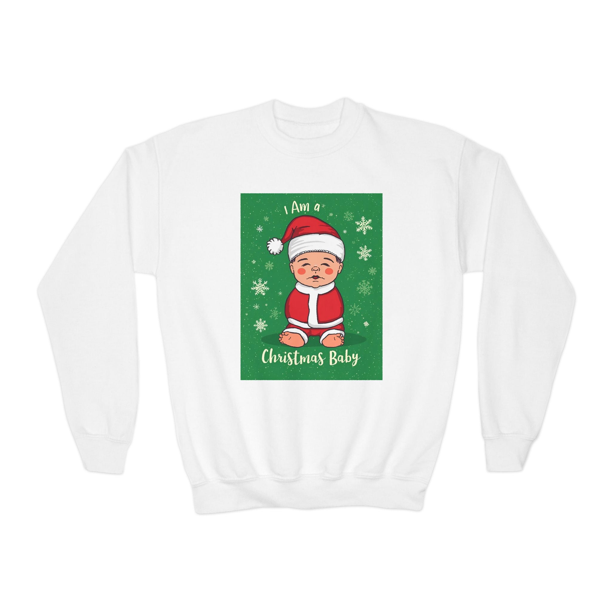 I Am A Christmas Baby Youth Crewneck Sweatshirt