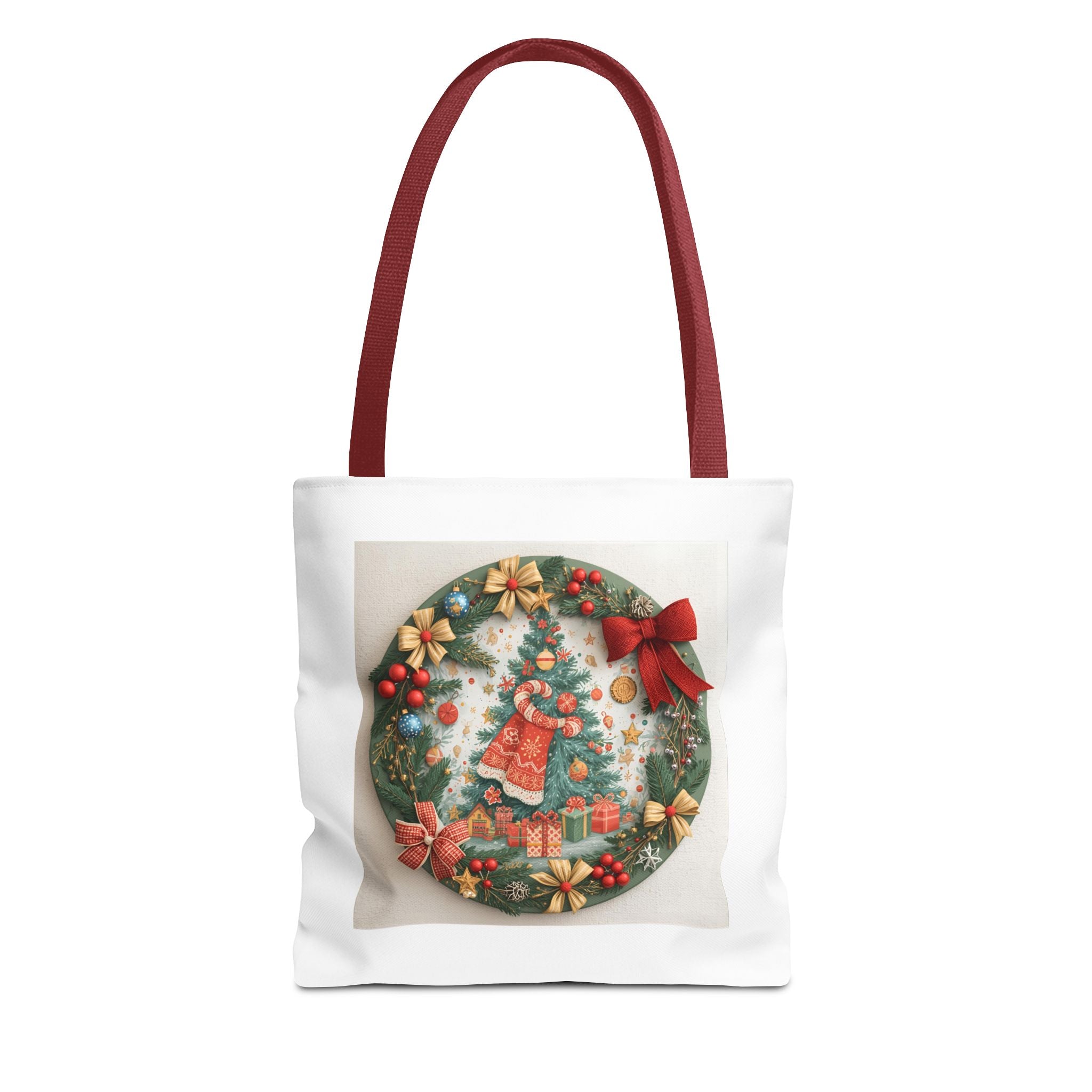 Christmas Tote Bag, Festive Holiday Bag, AOP Design, Gift Bag for Her, Reusable Shopping Tote
