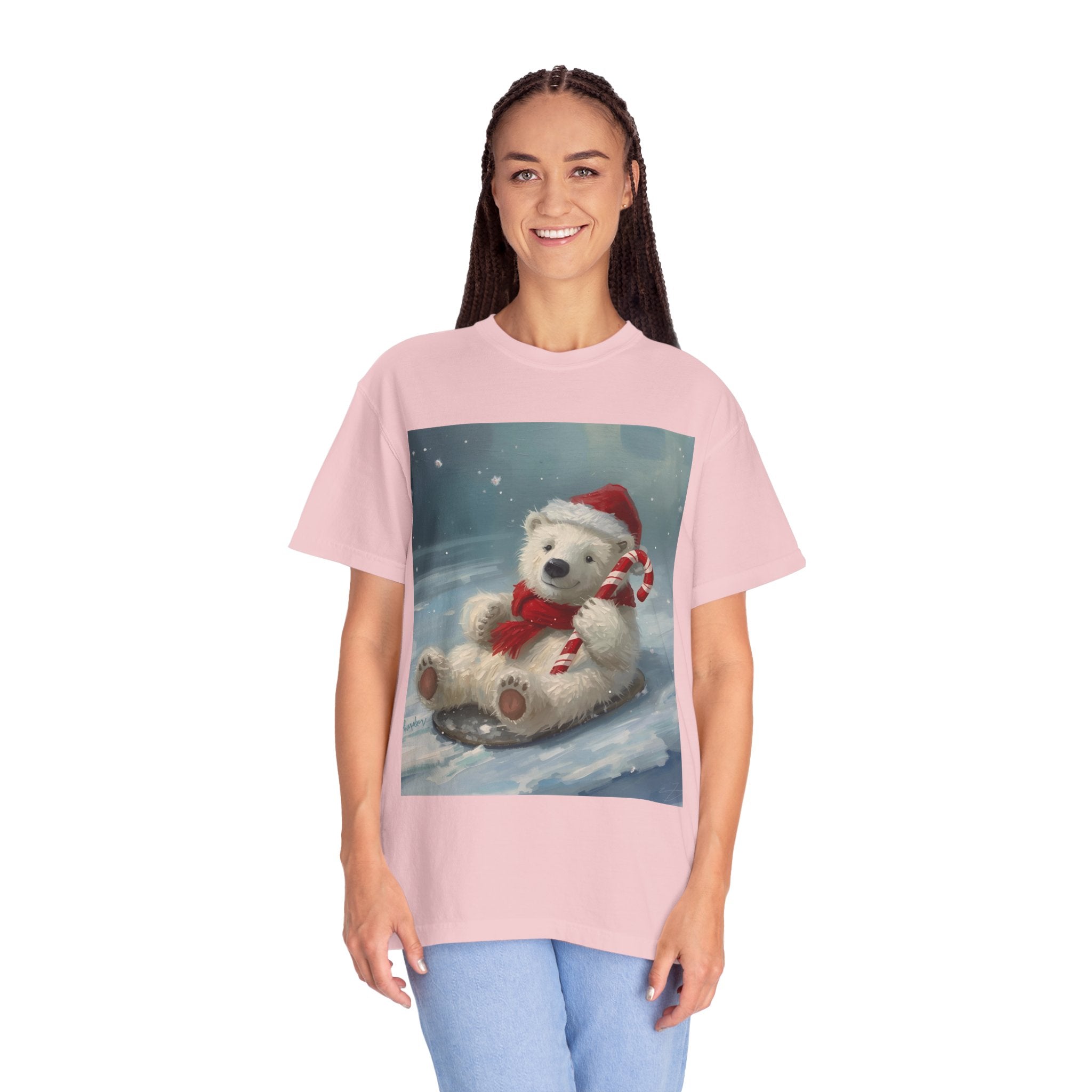 Cozy Christmas Bear T-Shirt, Winter Apparel, Holiday Gift, Family Matching Tee, Cute Polar Bear Design, Festive Outfit