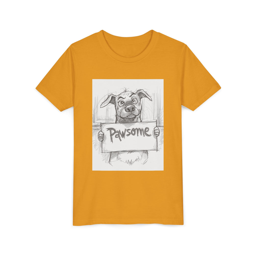 Pawsome Youth Tee - Adorable Dog Design, Gift for Animal Lovers, Birthday, Back to School, Fun Pet Shirt, Kids' Fashion