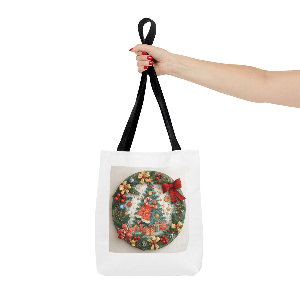 Christmas Tote Bag, Festive Holiday Bag, AOP Design, Gift Bag for Her, Reusable Shopping Tote