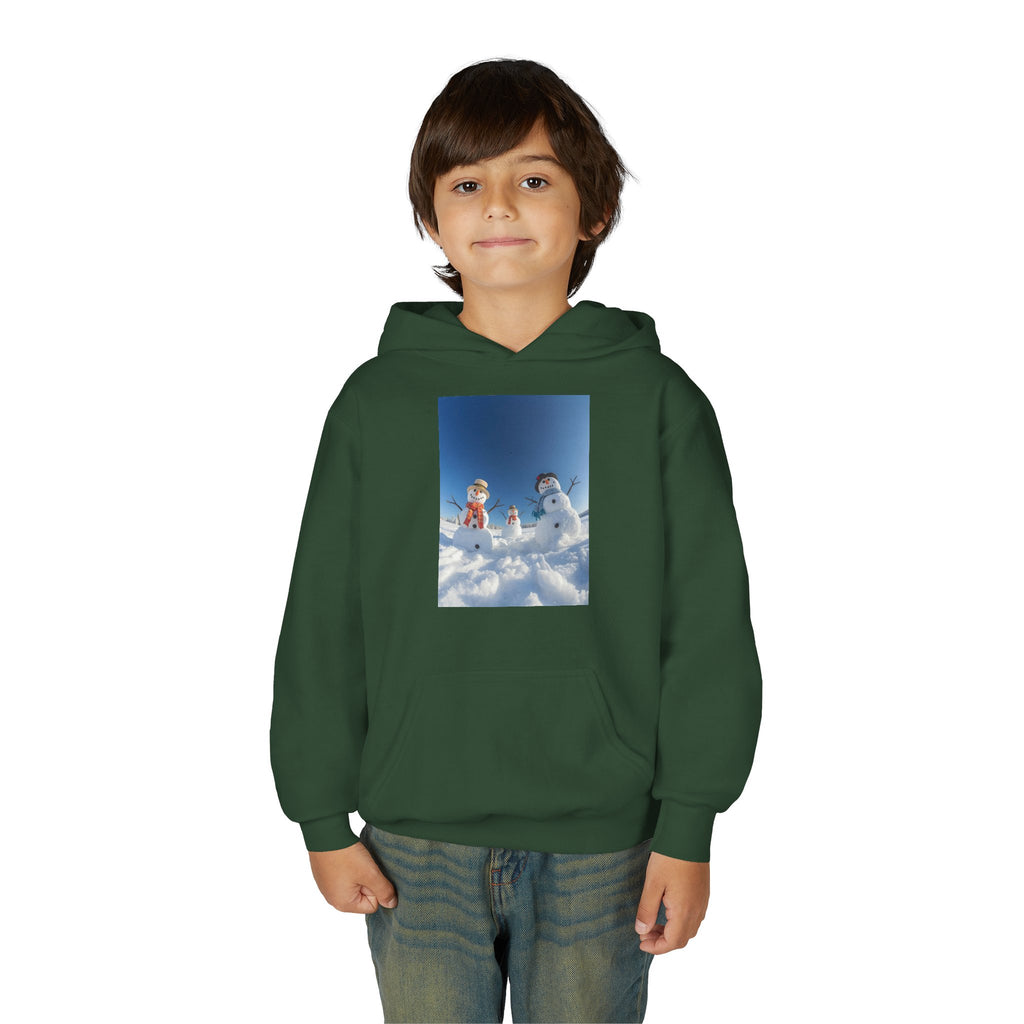Festive Christmas Snowman Winter Magic Youth Hoodie with Snowman Design, Cozy Kids Sweatshirt, Holiday Gift, Winter Apparel, Cute Kids Clothing, Snow Lovers Hoodie