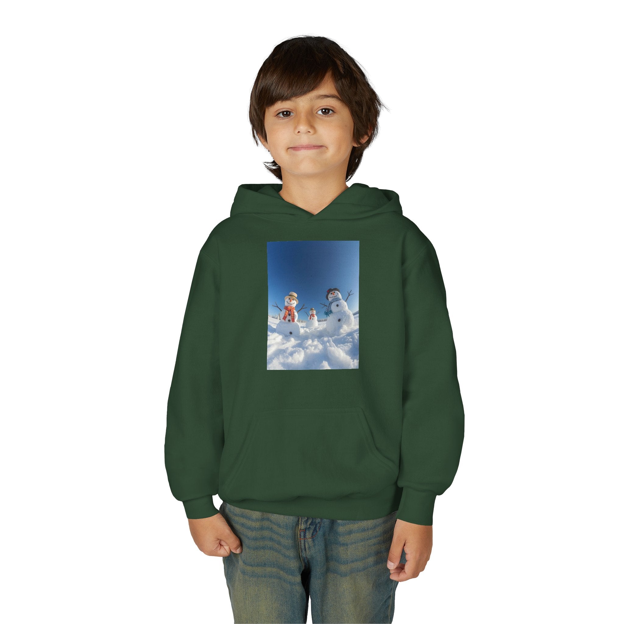 Festive Christmas Snowman Winter Magic Youth Hoodie with Snowman Design, Cozy Kids Sweatshirt, Holiday Gift, Winter Apparel, Cute Kids Clothing, Snow Lovers Hoodie