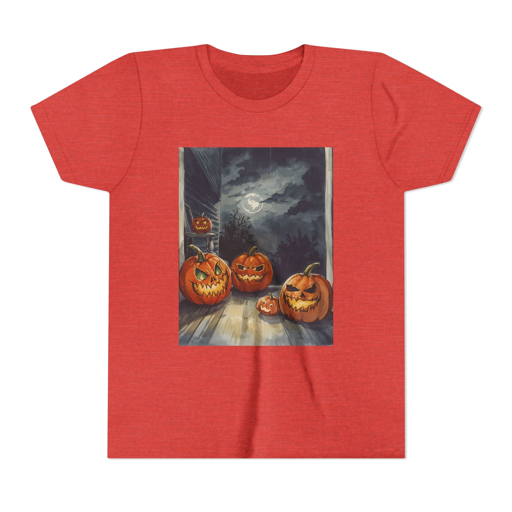 Halloween Pumpkin Scary Youth Short Sleeve Tee