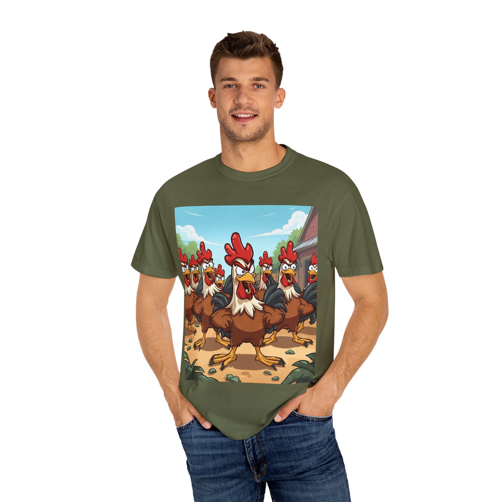 Funny Chicken Graphic Tee, Animated Rooster Shirt, Quirky Farm Animal Apparel, Gift for Chicken Lovers, Casual Wear for All