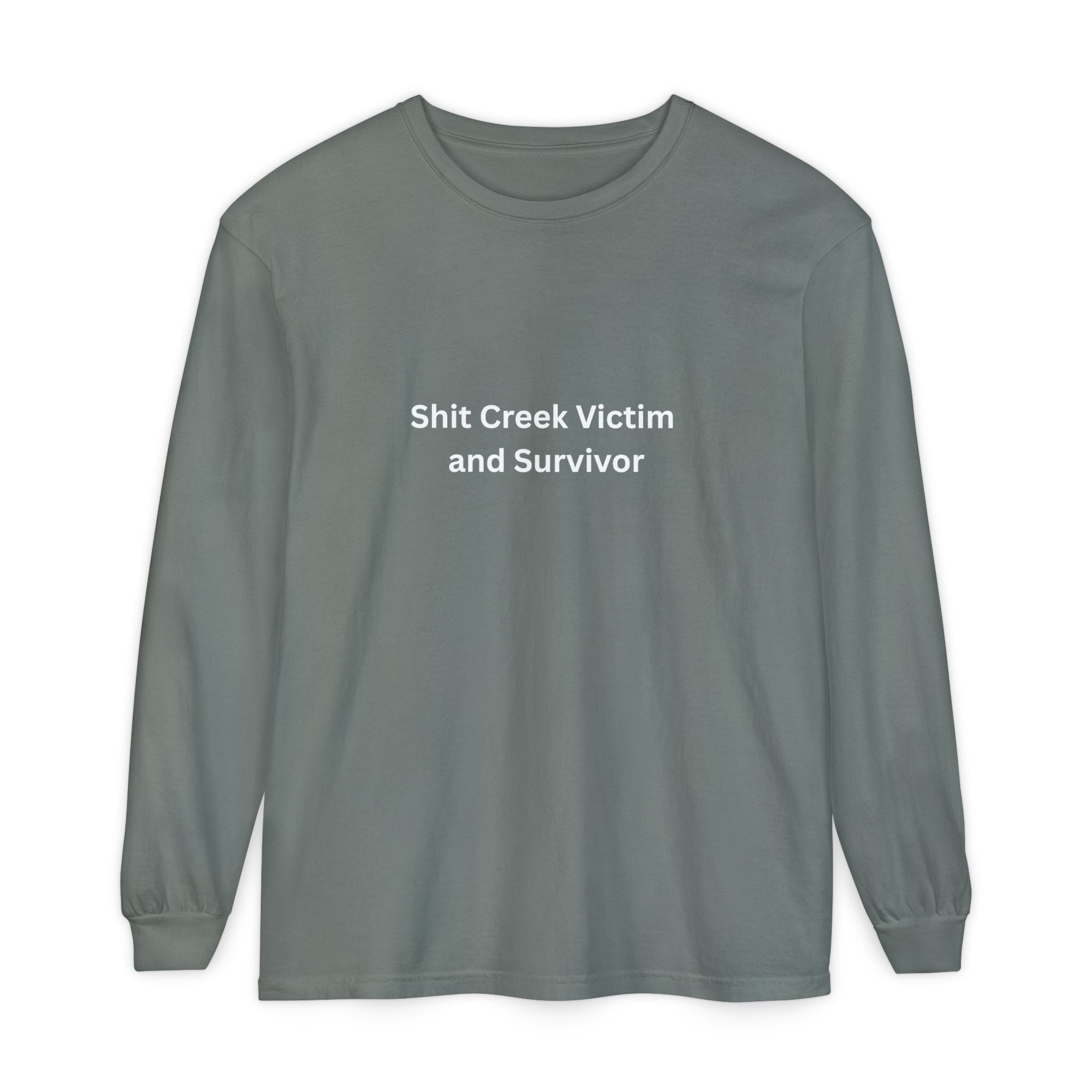 Shit Creek Survivor Long Sleeve T-Shirt, Funny Gift, Casual Wear, Humor Shirt, Birthday Gift, Unisex Apparel