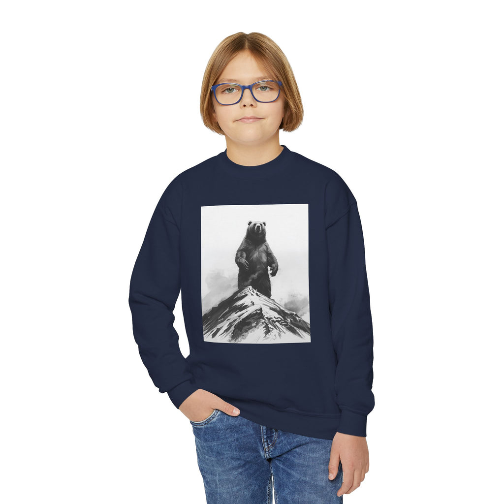 Bear Mountain Snow Youth Crewneck Sweatshirt
