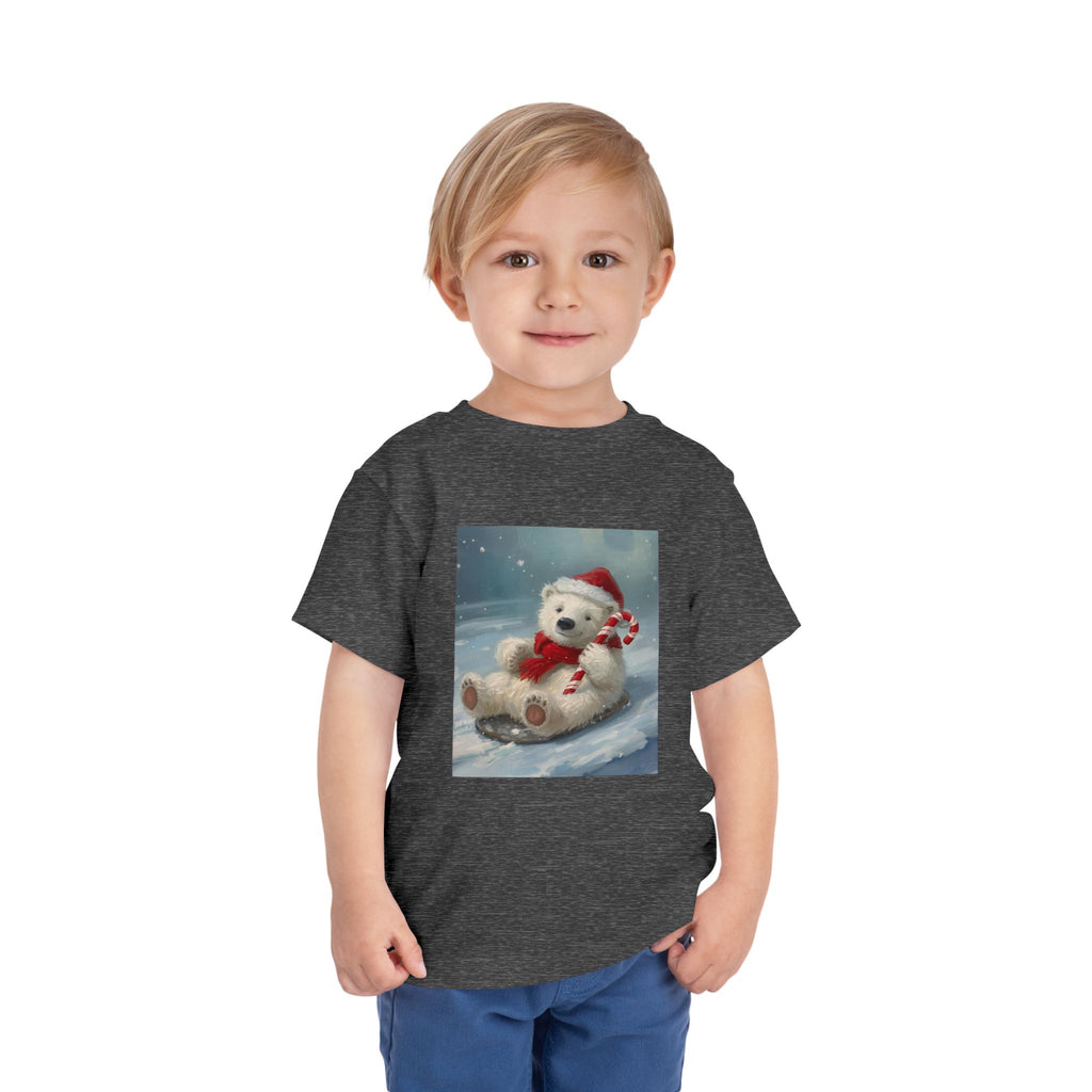 Cute Christmas Bear Toddler Short Sleeve Tee
