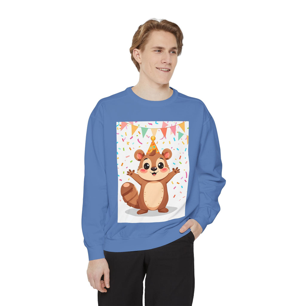 Party Animal With Squirl Unisex Garment-Dyed Sweatshirt
