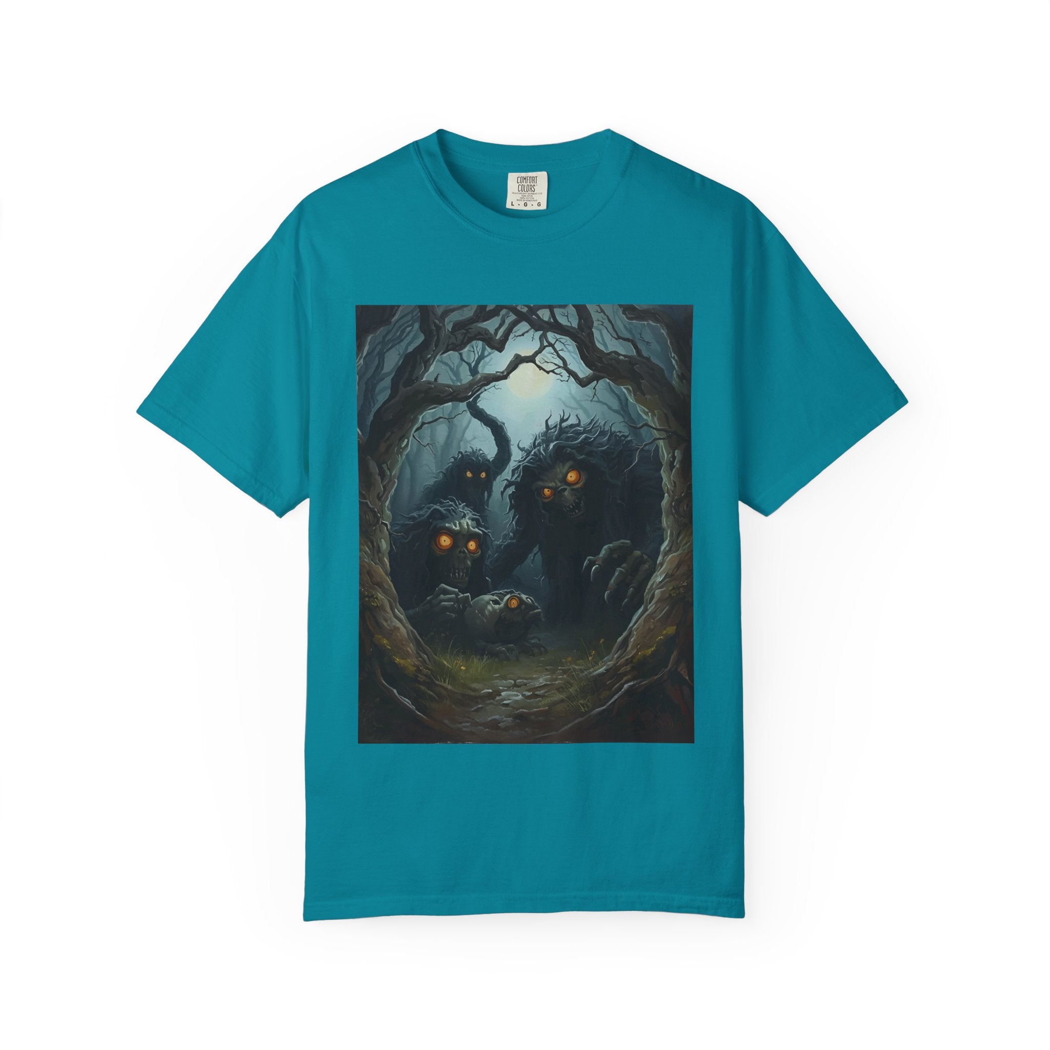 Spooky Mystical Forest T-Shirt | Unisex Garment-Dyed Tee for Nature Lovers | Perfect for Halloween, Casual Wear, Gift Idea