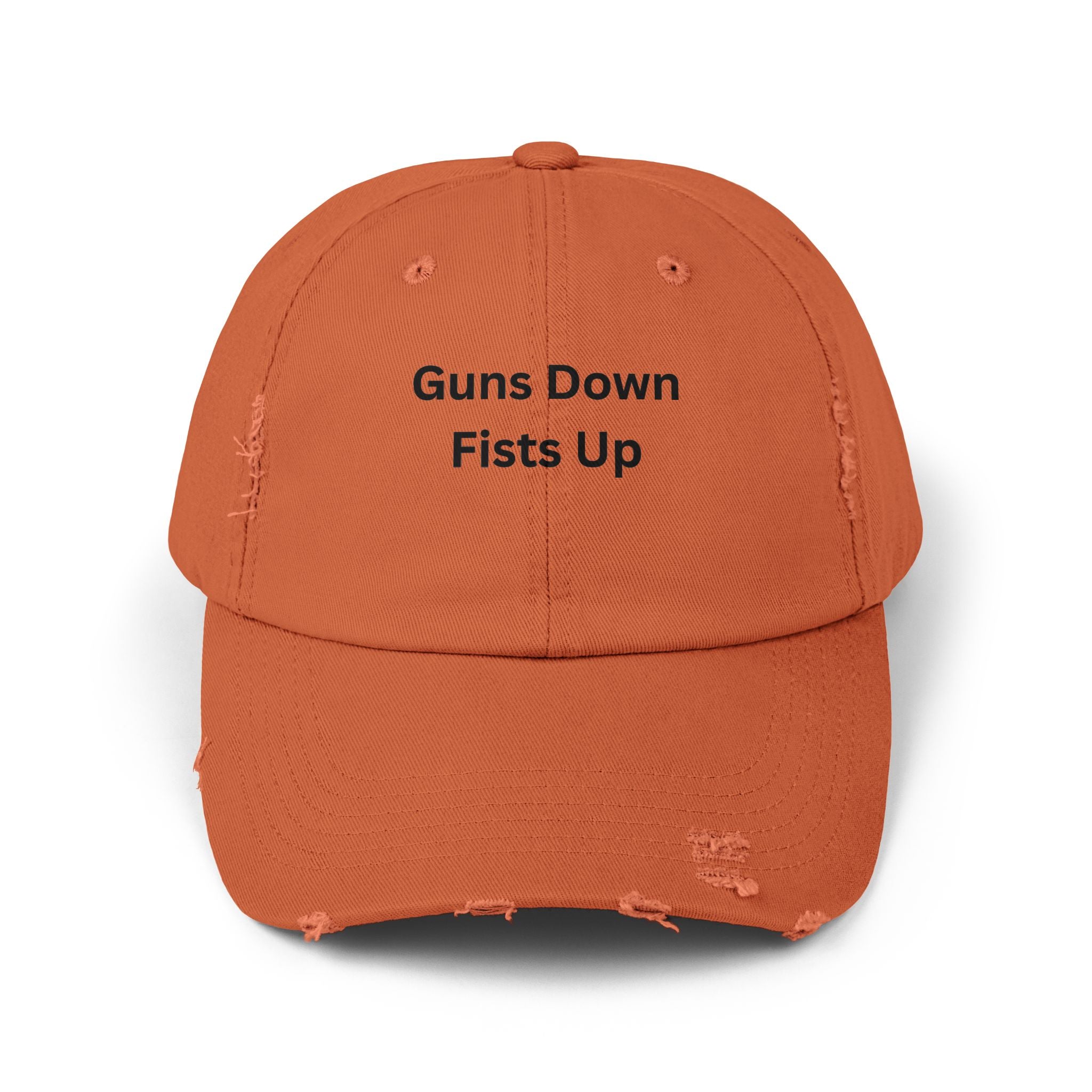 Guns Down Fists Up Unisex Distressed Cap, Casual Hat, Inspirational Headwear, Gift for Friends, Summer Accessories, Everyday Fashion
