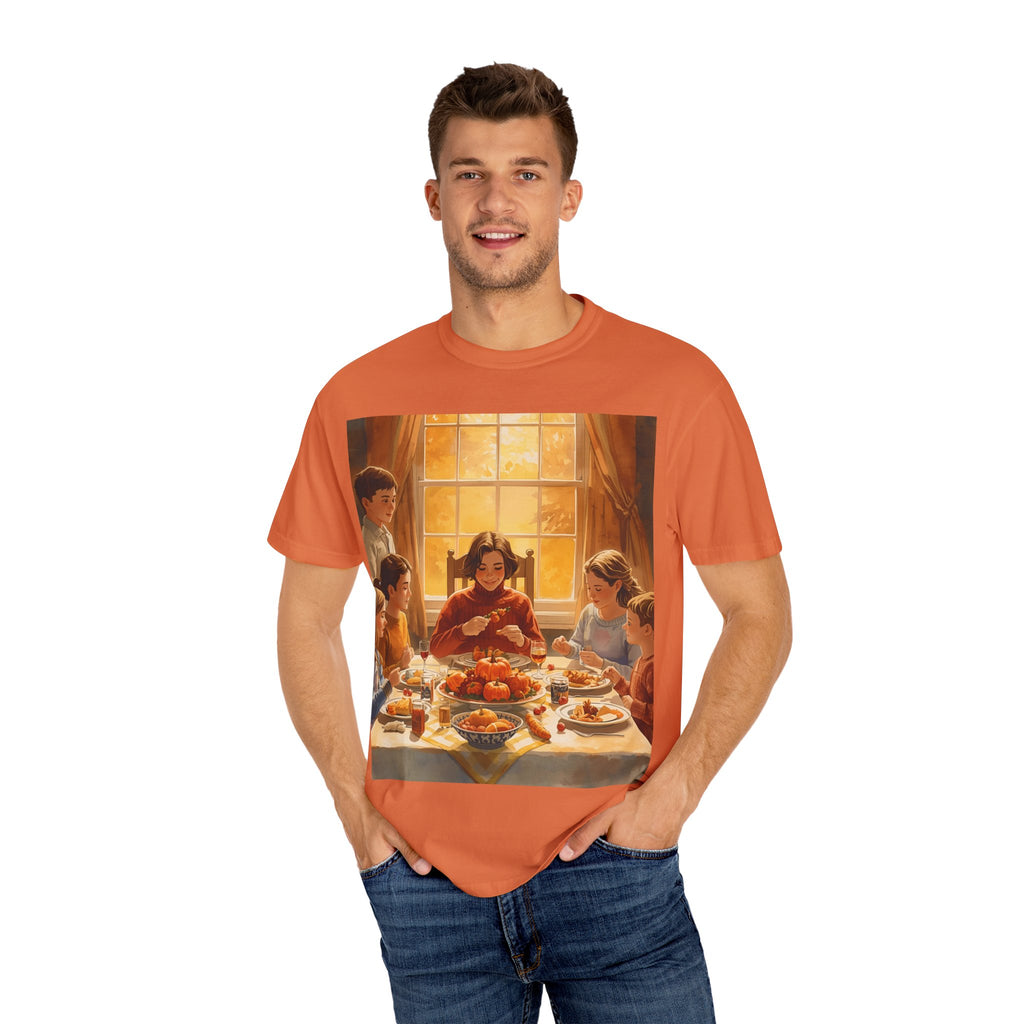 Thankful Family Dinner T-shirt, Unisex Tee, Fall Apparel, Cozy Top, Gift for Thanksgiving Lovers, Family Gathering Shirt