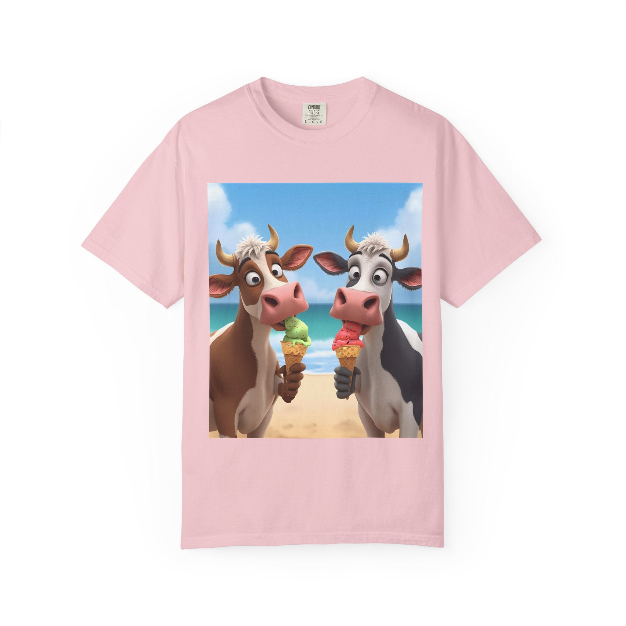 Beachy Cow Unisex Garment-Dyed T-shirt