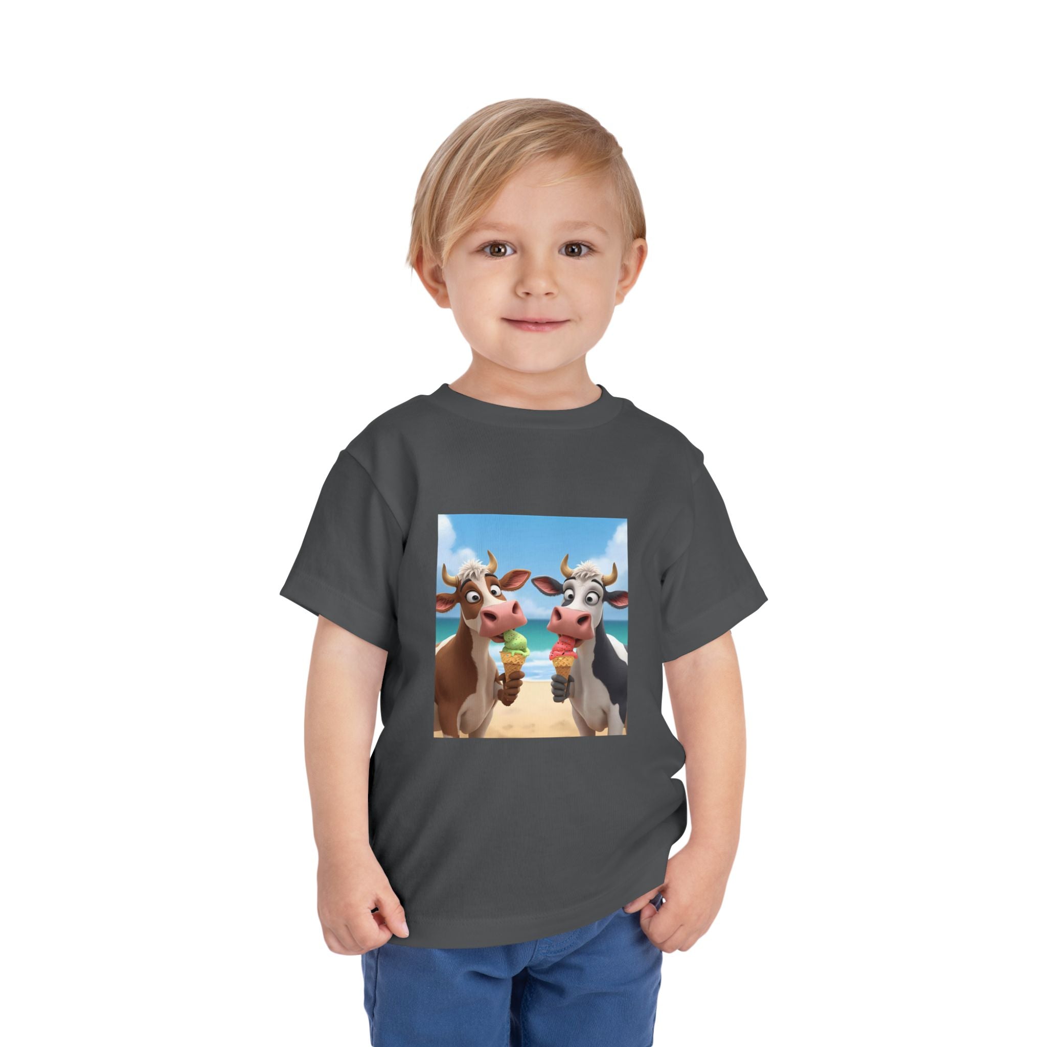 Beachy Cow Toddler Short Sleeve Tee