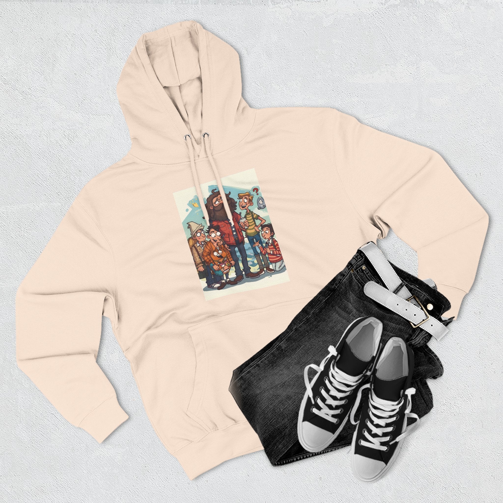 Cozy Family Fun Hoodie, Three-Panel Fleece Sweatshirt, Gift for Parents, Casual Wear, Holiday Apparel, Winter Fashion